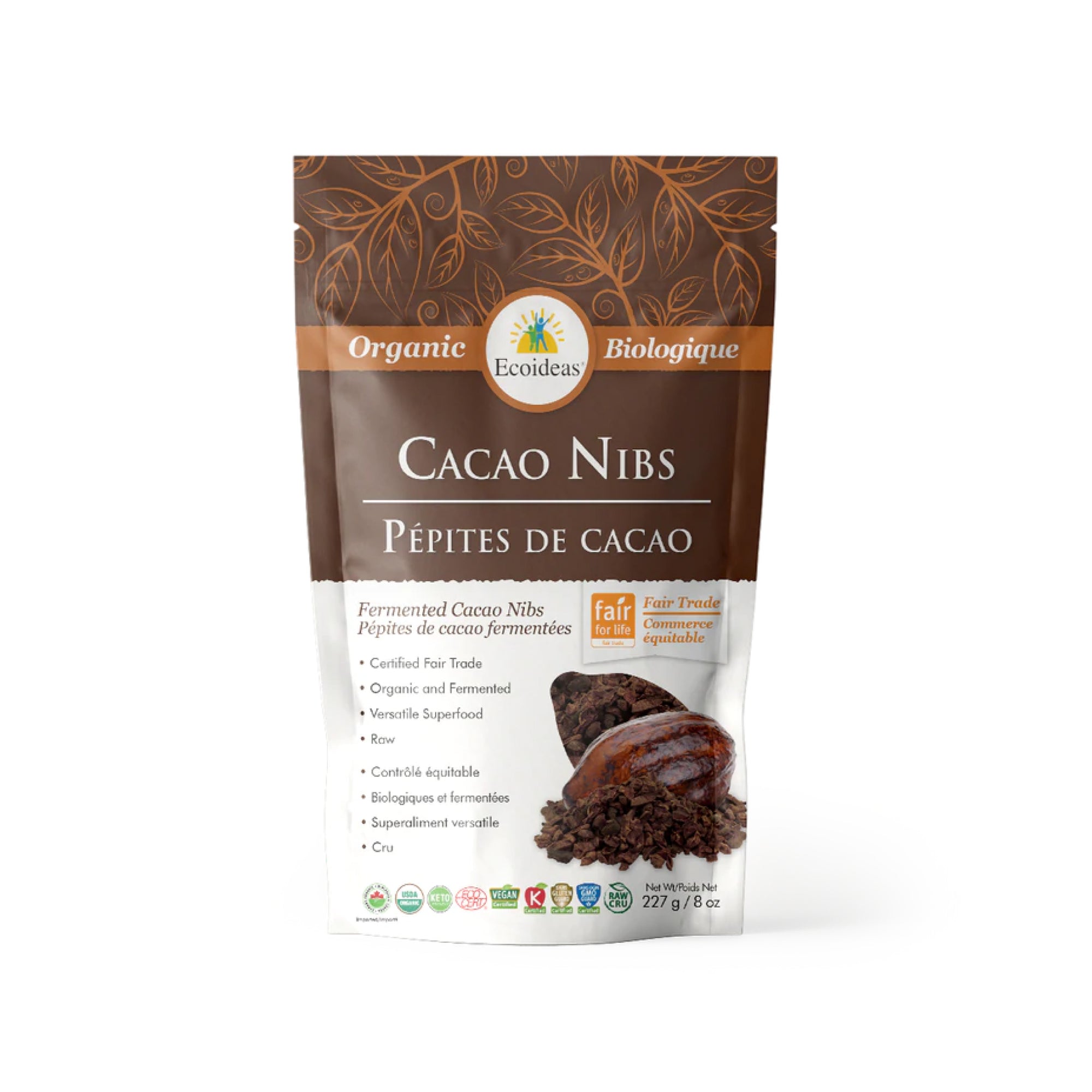 Ecoideas Organic Fair Trade Cacao Nibs 227g