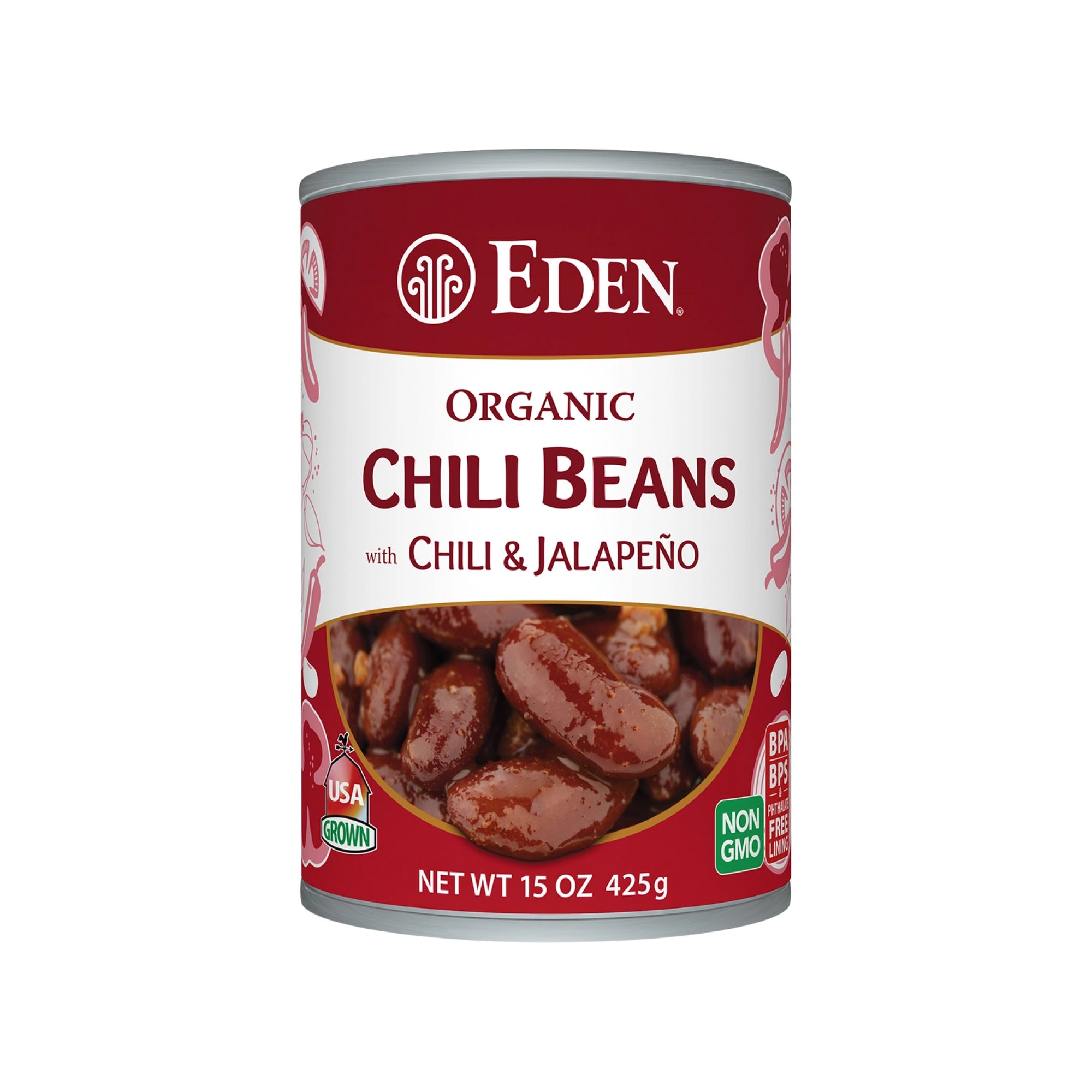 Eden Chili Beans with Jalapeno & Chili Peppers 398ml