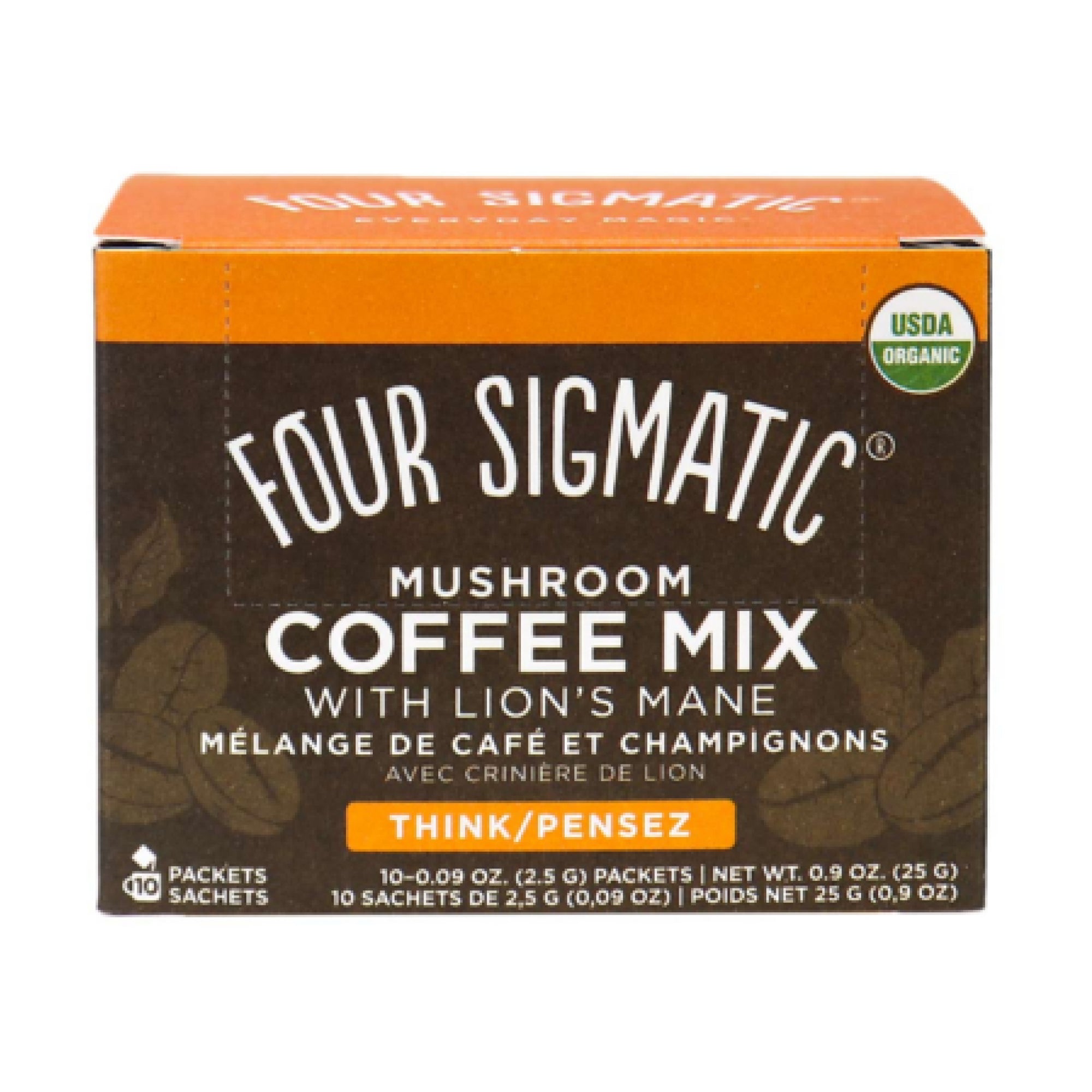 Four Sigmatic Organic Mushroom Coffee Mix with Lion's Mane (Case of 10 Packets)