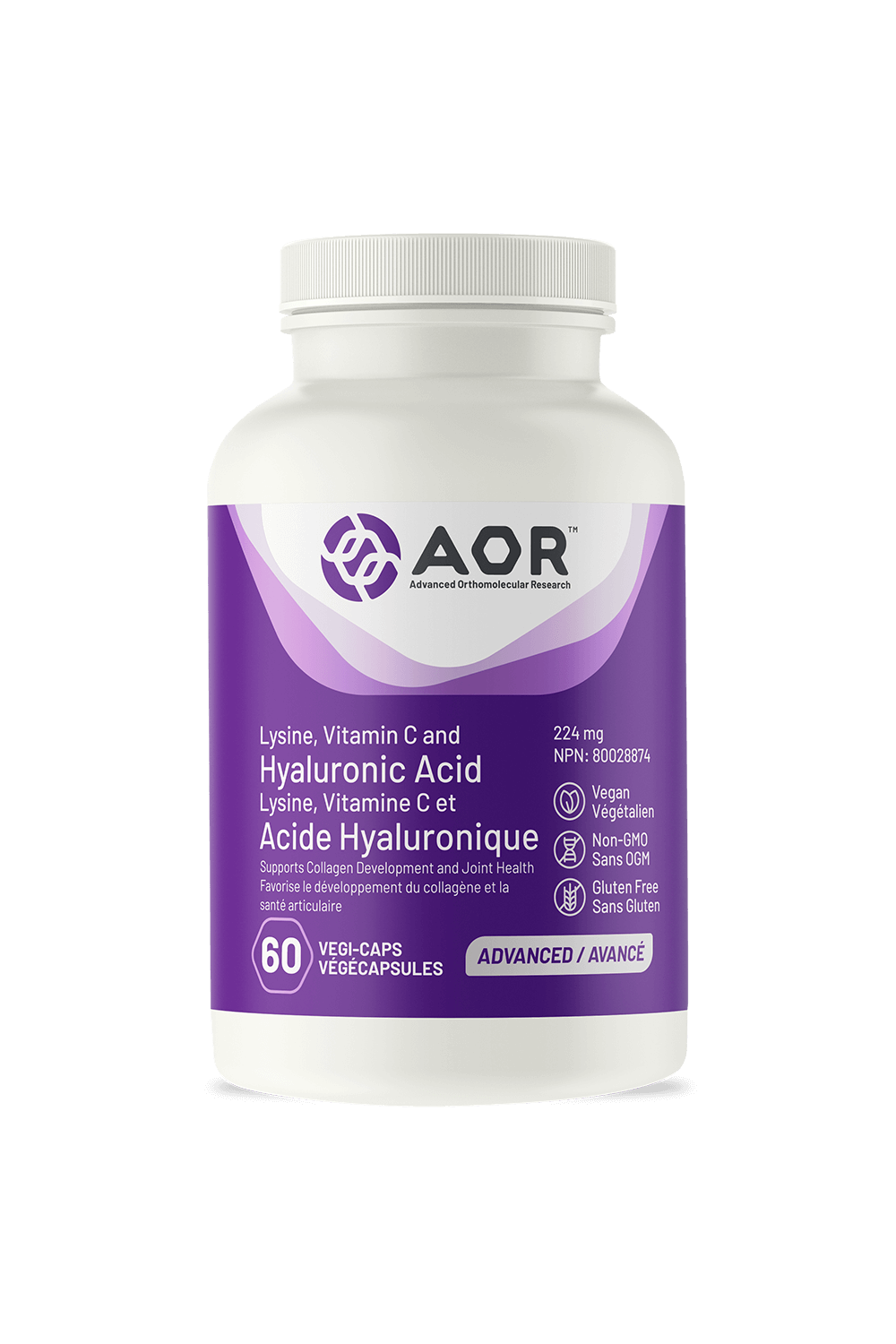 AOR Lysine, Vitamin C and Hyaluronic Acid 60s
