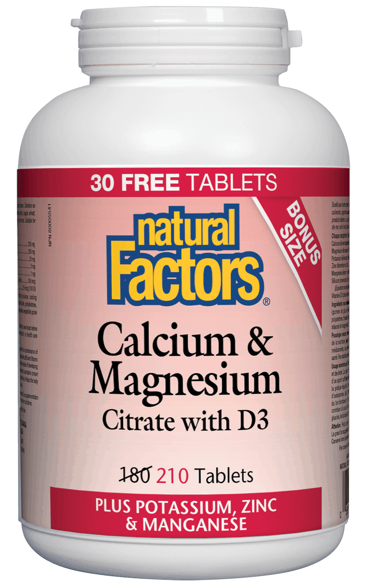 Natural Factors Calcium & Magnesium Citrate with D3 210s