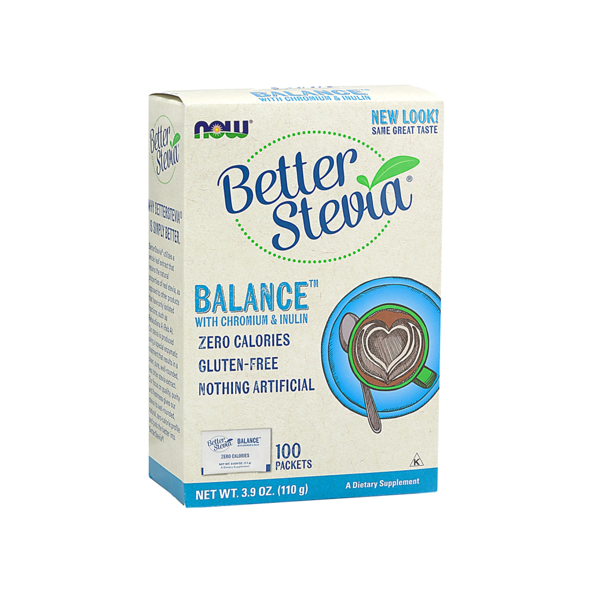NOW BetterStevia Balance with Chromium & Inulin 100 Packets
