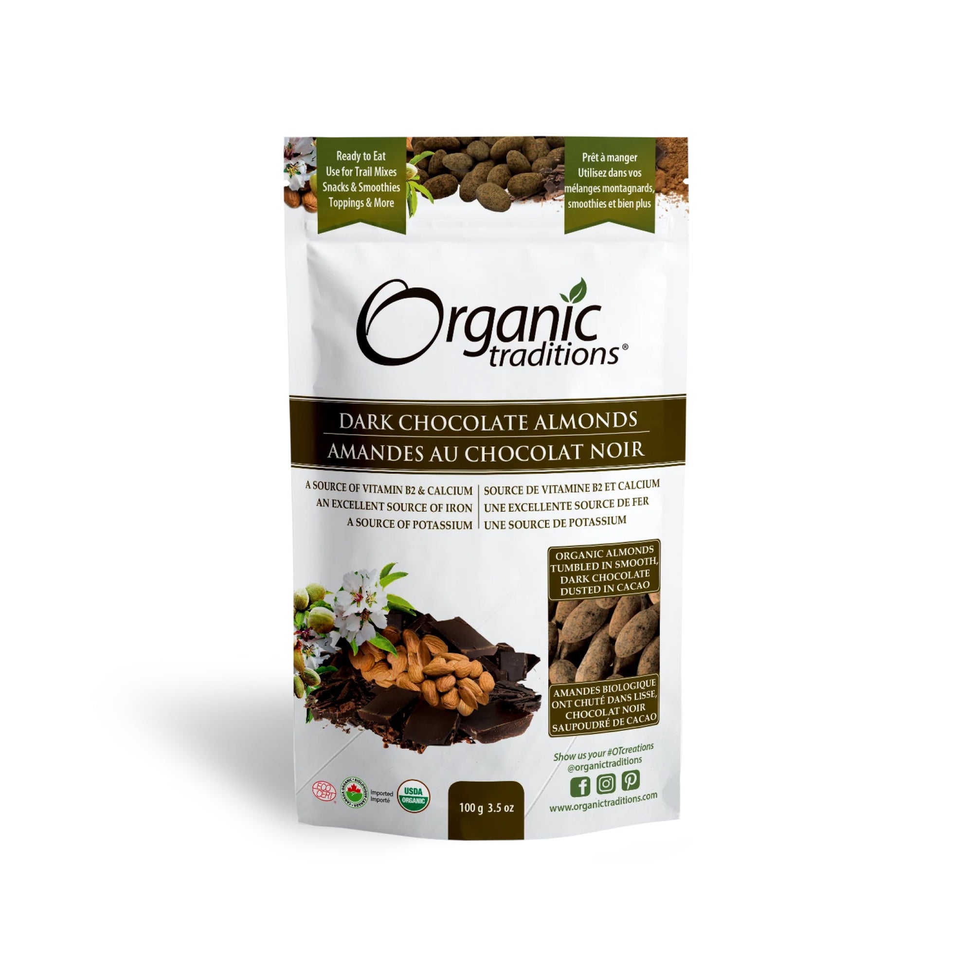 Organic Traditions Organic Dark Chocolate Covered Hazelnuts 100g