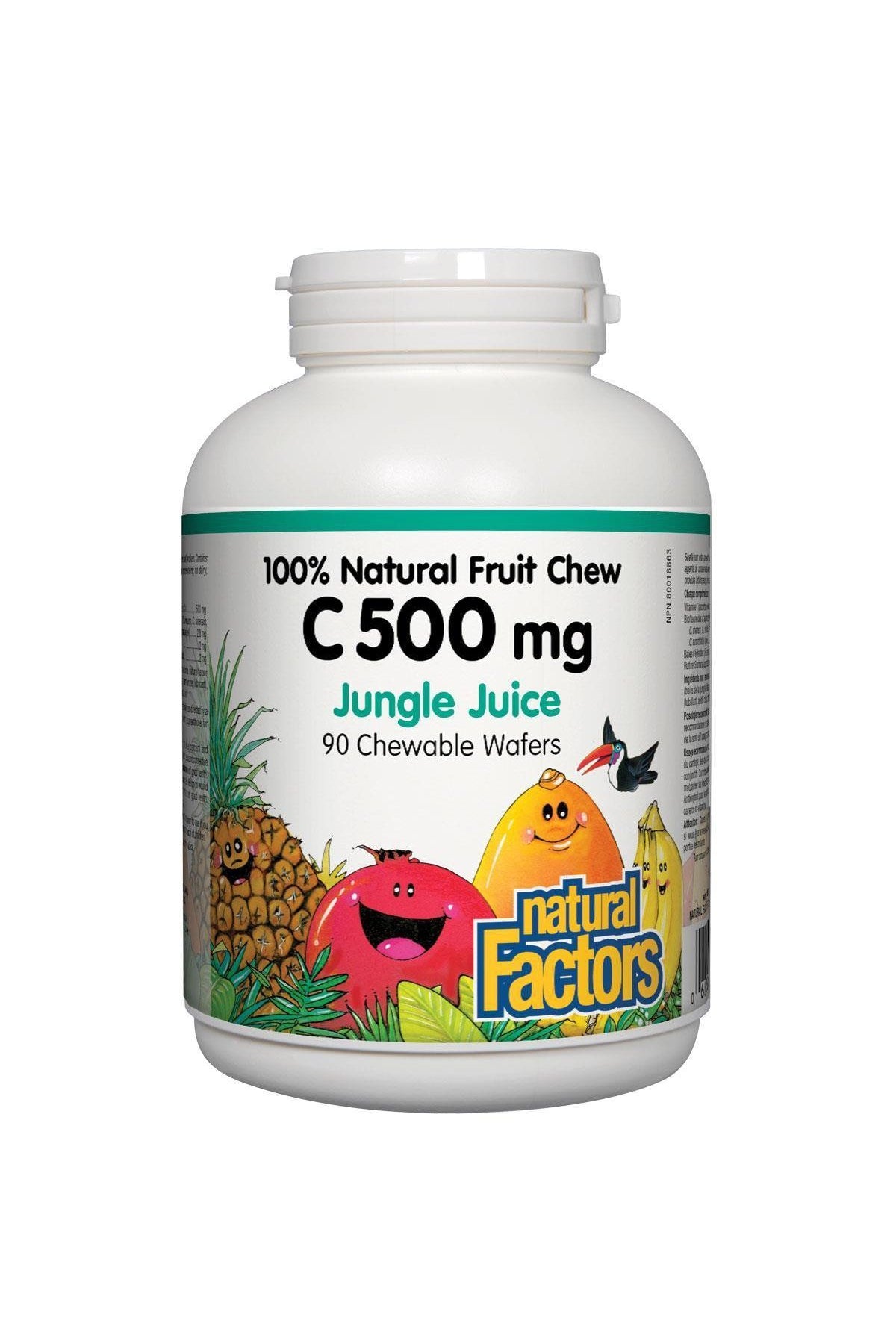 Natural Factors C 500 mg 100% Natural Fruit Chew - Jungle Juice Flavour 90s