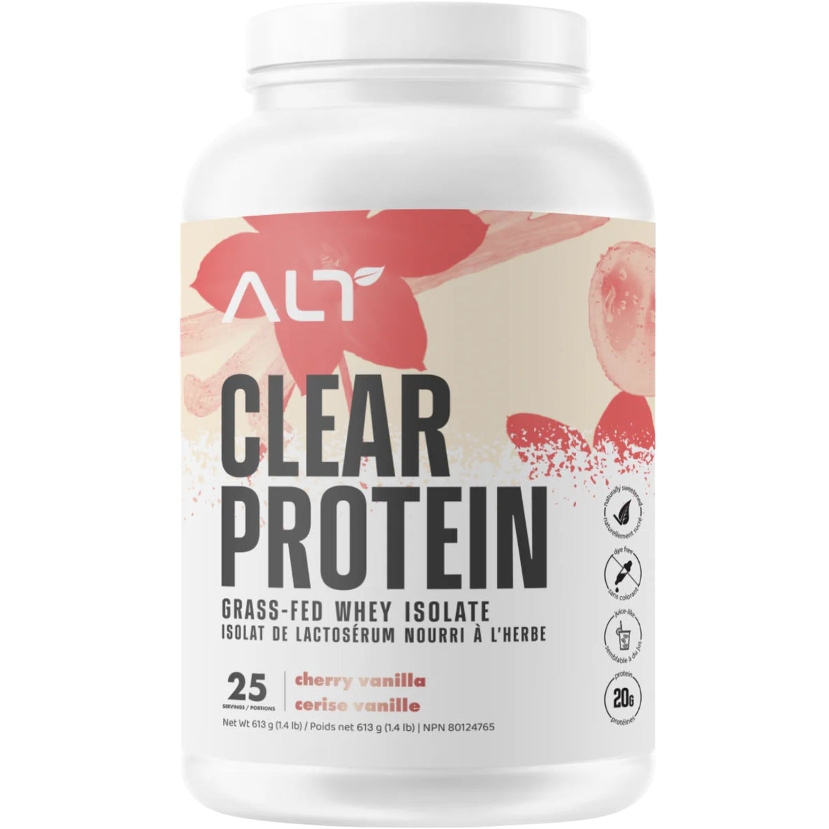 ALT Nutrition Clear Protein Grass-Fed Whey Isolate Cherry Vanilla 613g