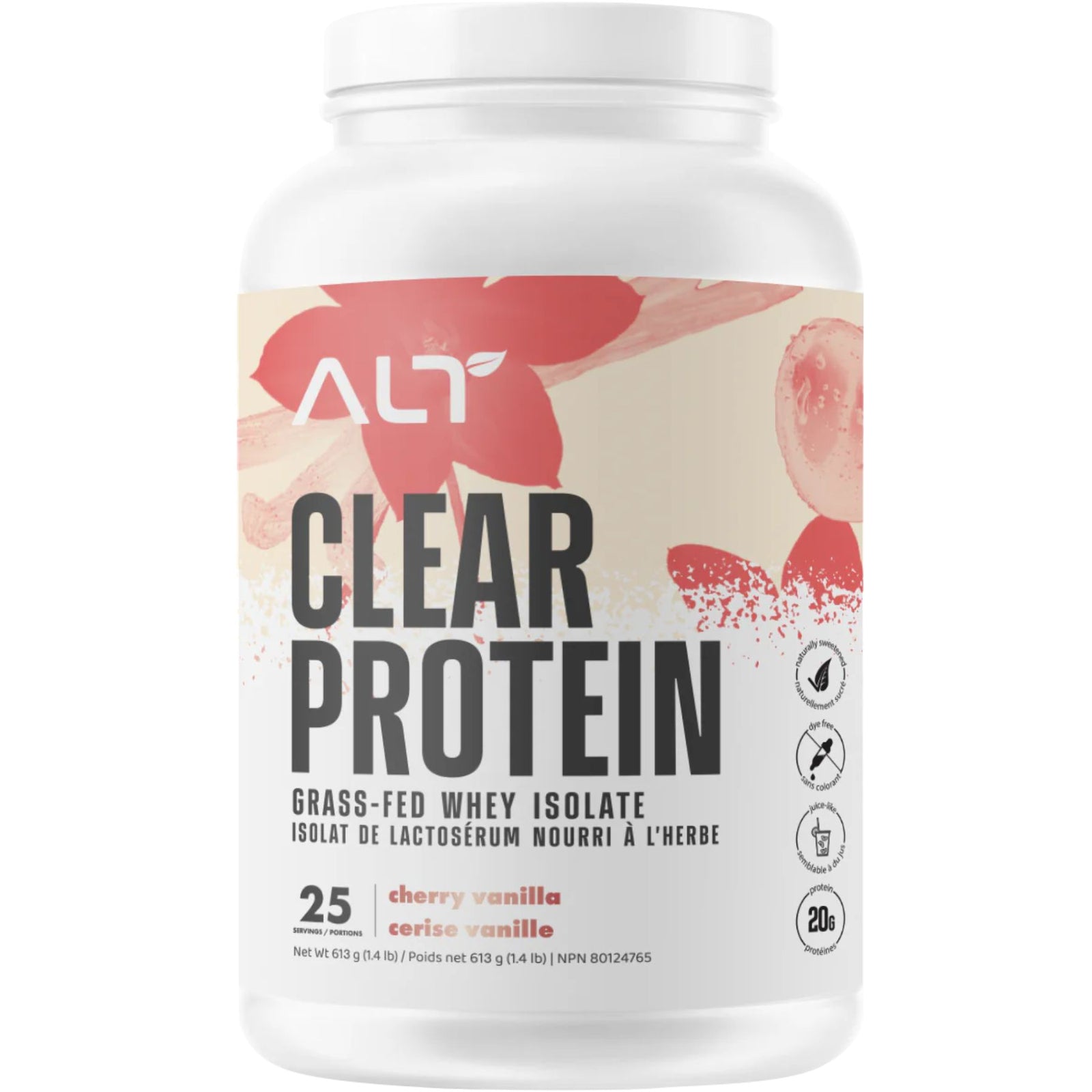 ALT Nutrition Clear Protein Grass-Fed Whey Isolate Cherry Vanilla 613g