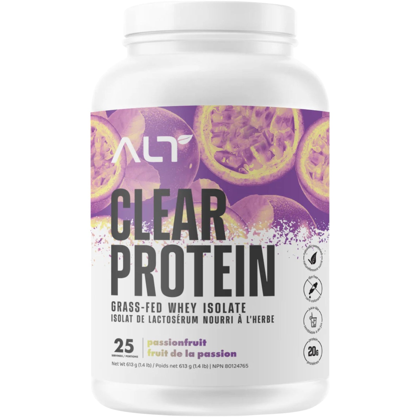 ALT Nutrition Clear Protein Grass-Fed Whey Isolate Passionfruit 613g