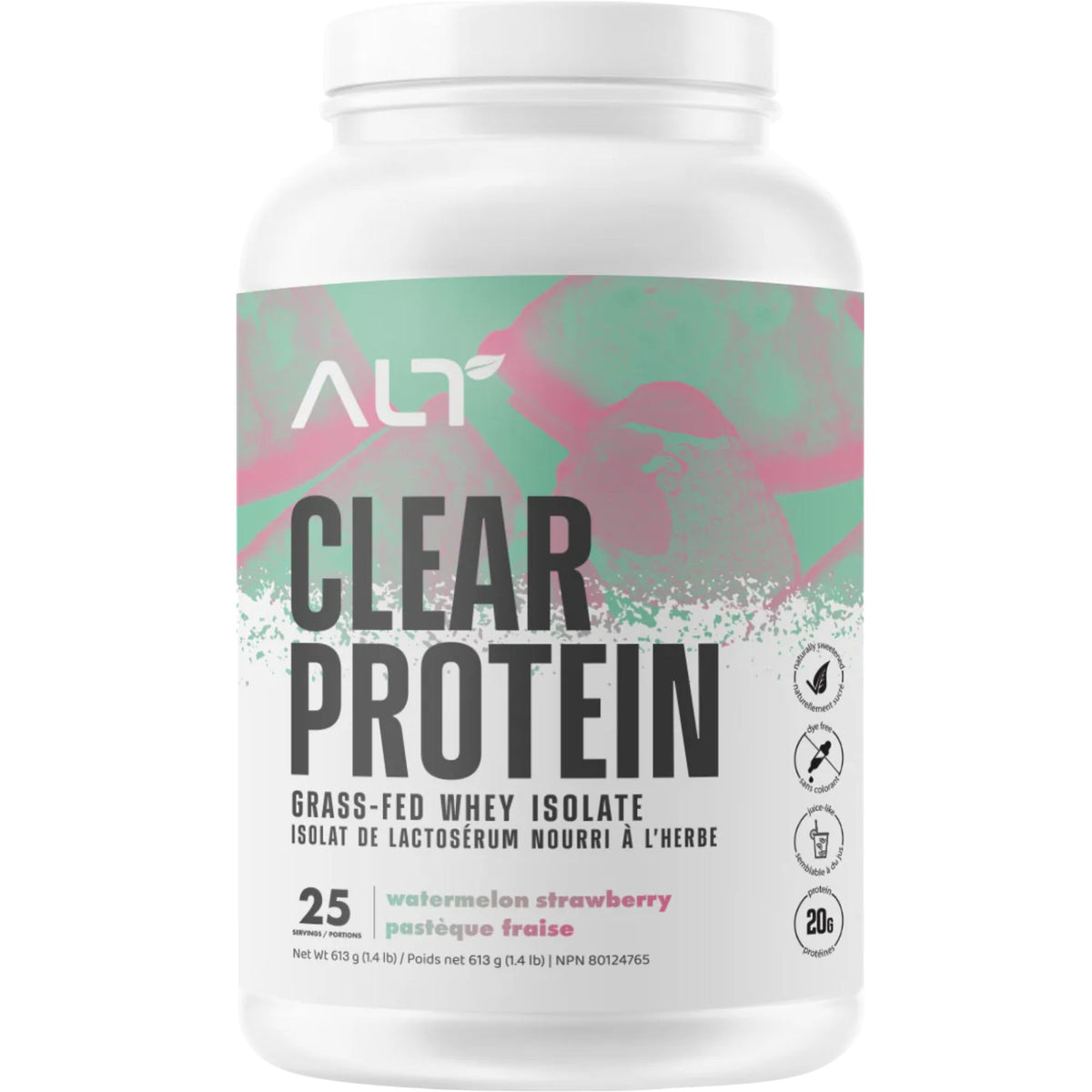 ALT Nutrition Clear Protein Grass-Fed Whey Isolate Watermelon Strawberry 613g