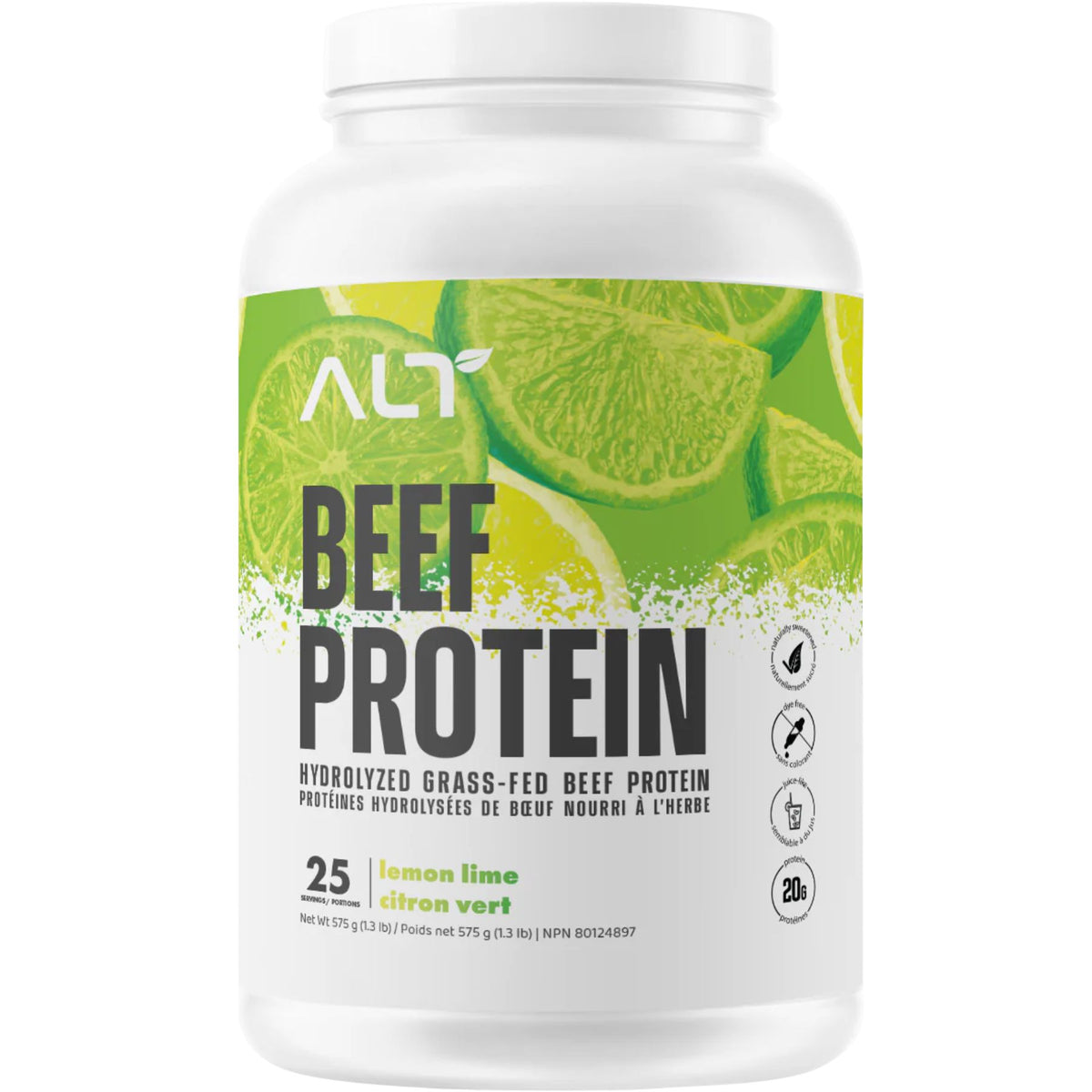 ALT Nutrition Grass-fed Beef Protein Isolate Lemon Lime 575g