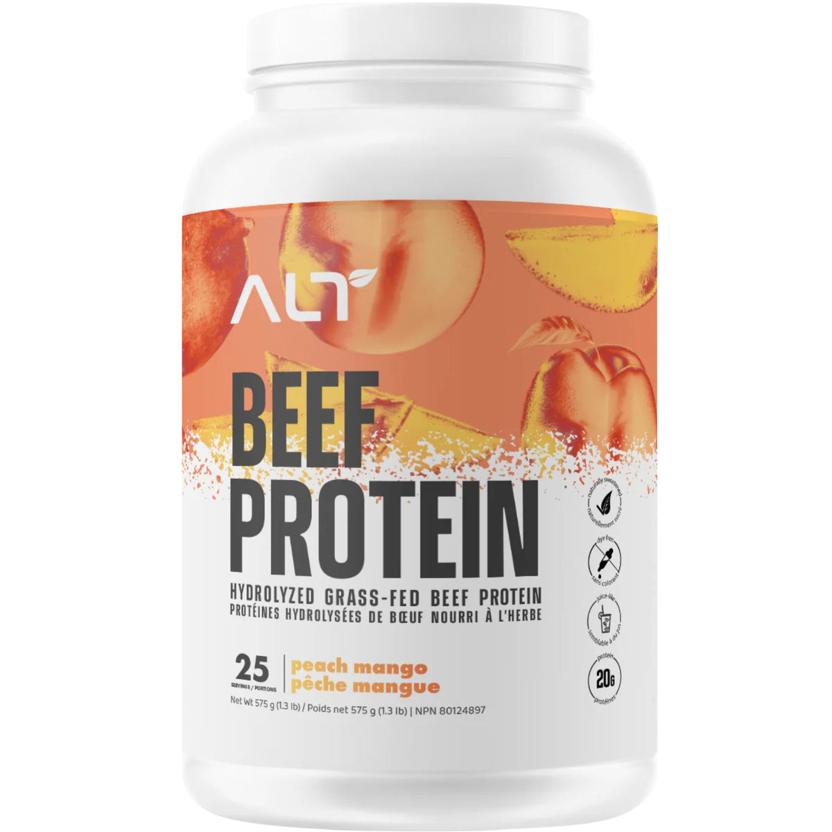 ALT Nutrition Grass-fed Beef Protein Isolate Peach Mango 575g