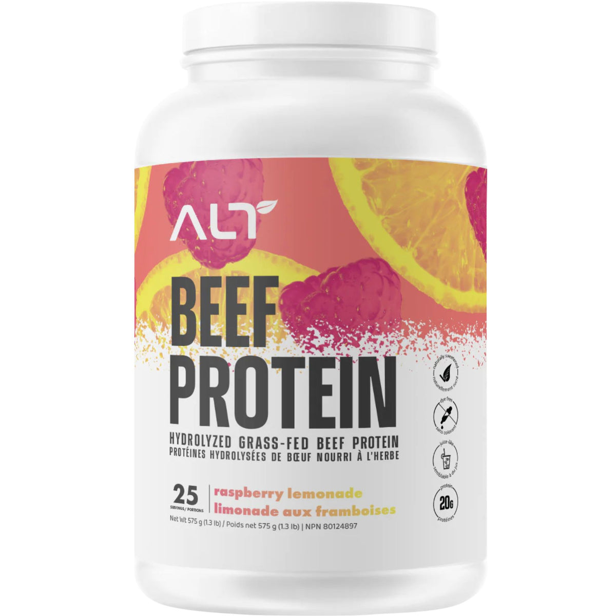 ALT Nutrition Grass-fed Beef Protein Isolate Raspberry Lemonade 575g
