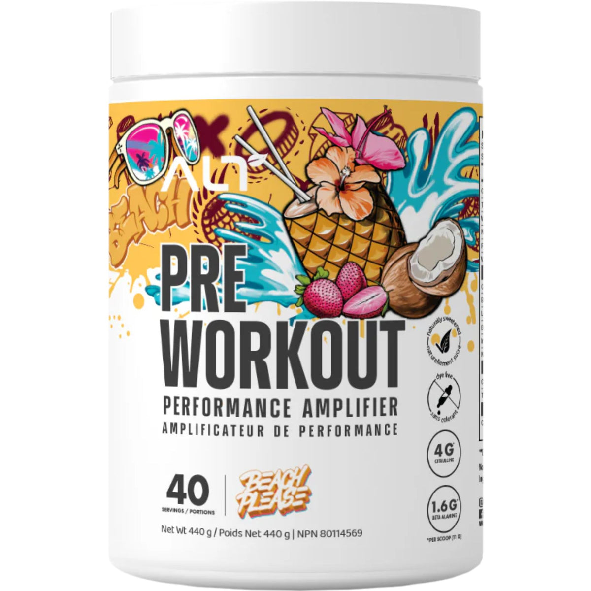 ALT Nutrition Pre Workout Beach Please 440g
