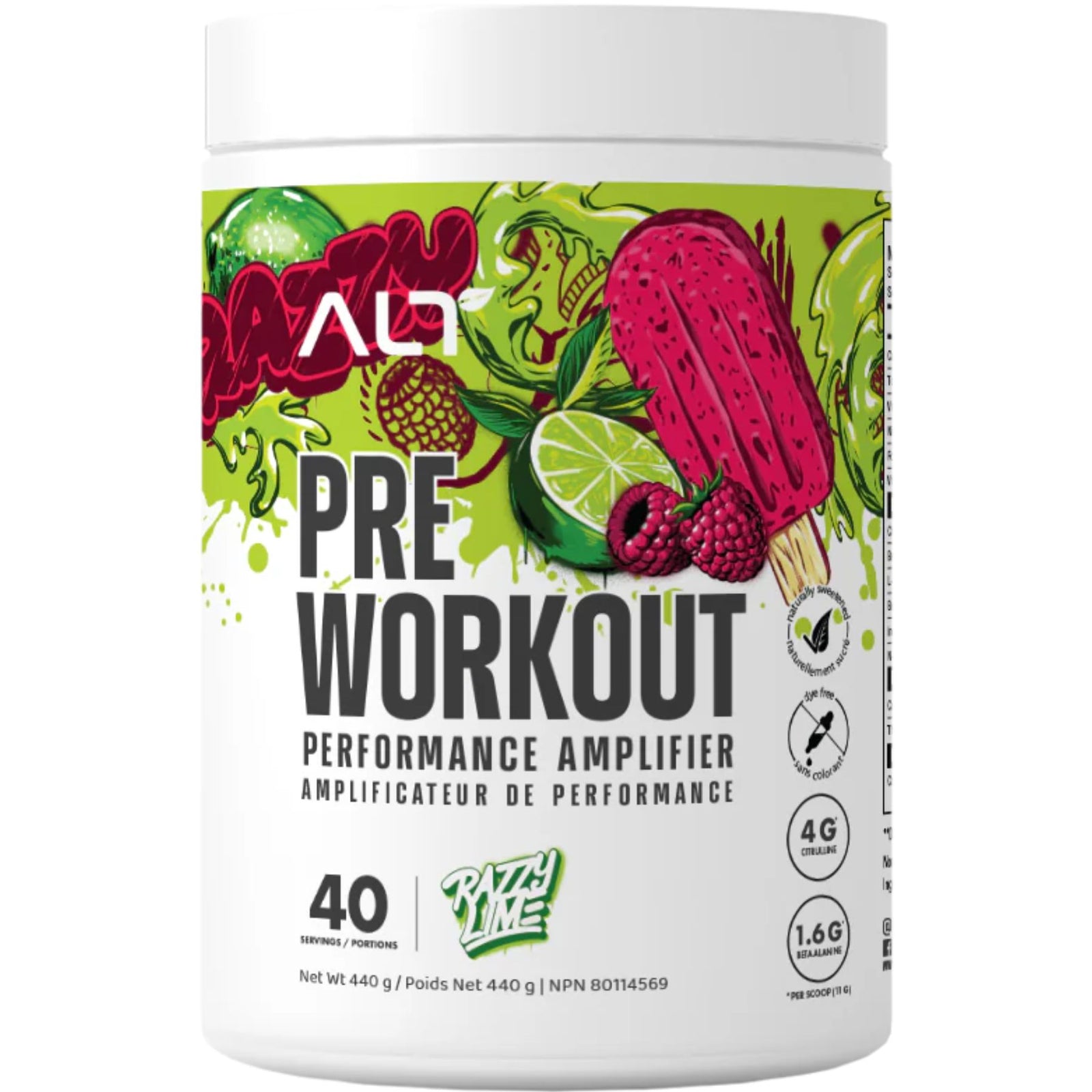ALT Nutrition Pre Workout Razzy Lime 440g