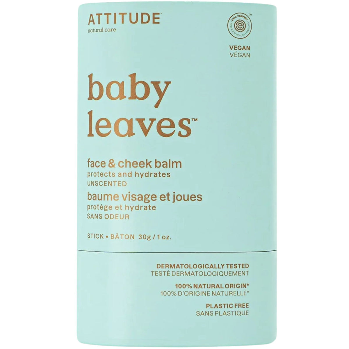 Attitude Baby Leaves Solid Baby Face & Cheeks Balm Unscented 30g