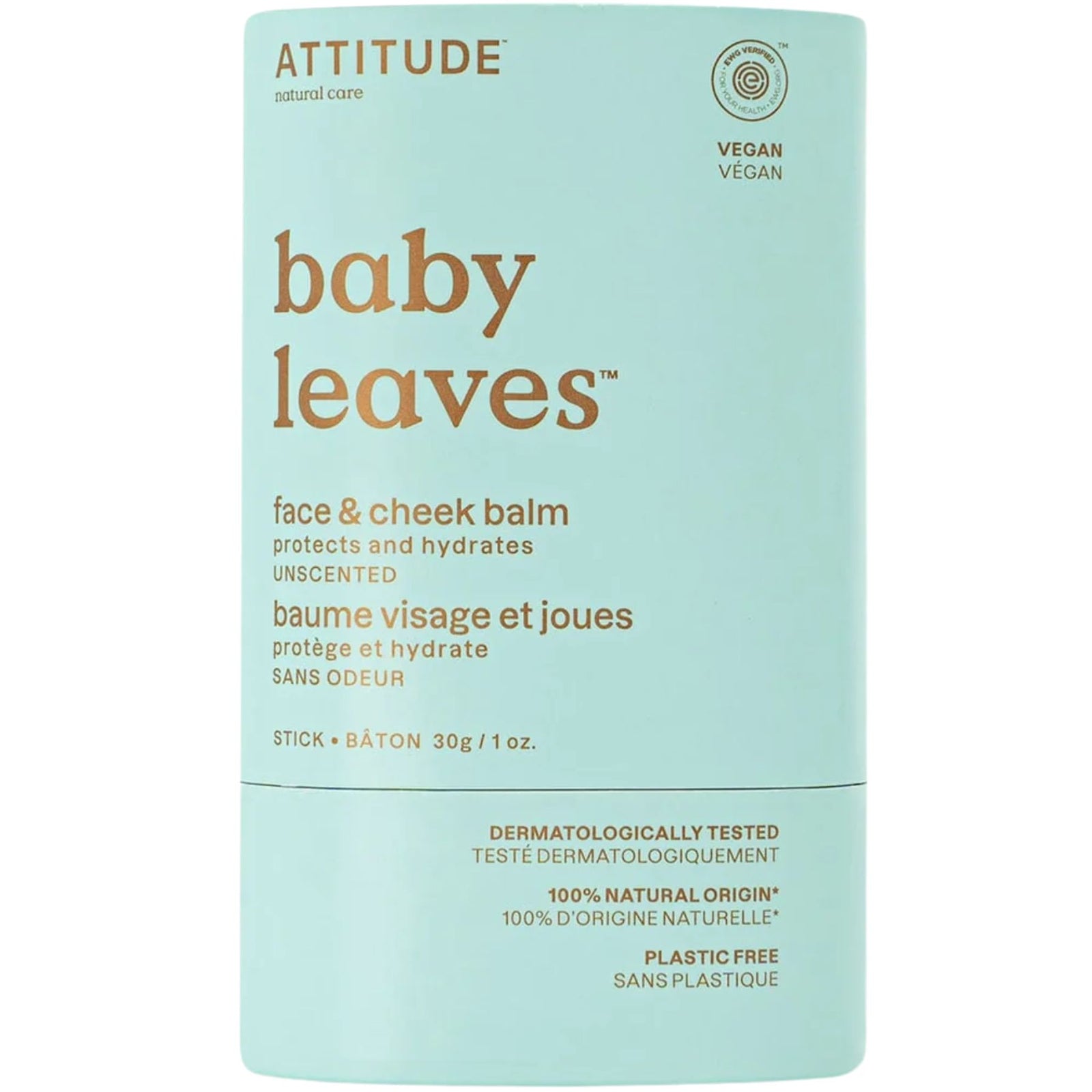 Attitude Baby Leaves Solid Baby Face & Cheeks Balm Unscented 30g