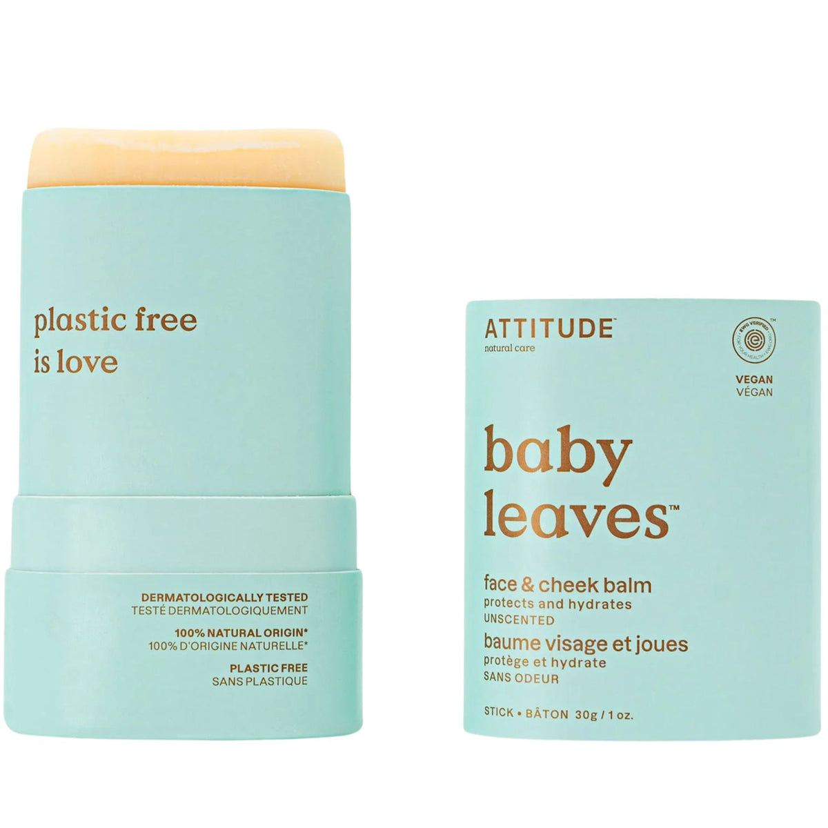 Attitude Baby Leaves Solid Baby Face & Cheeks Balm Unscented 30g
