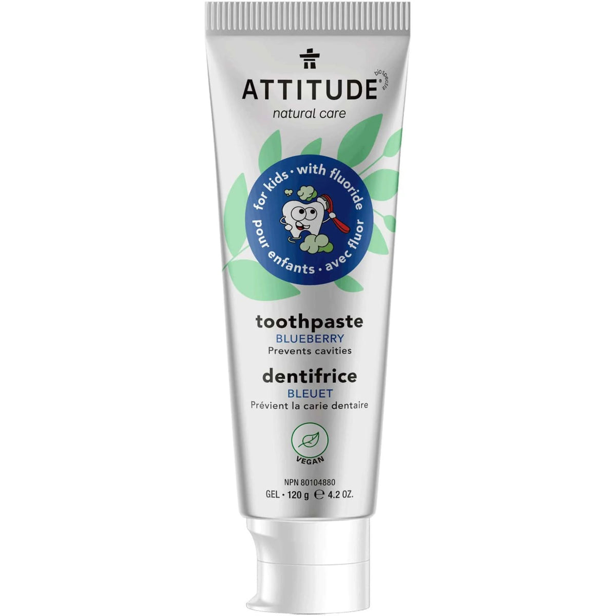 Attitude Kids Toothpaste with Fluoride – Blueberry 120g