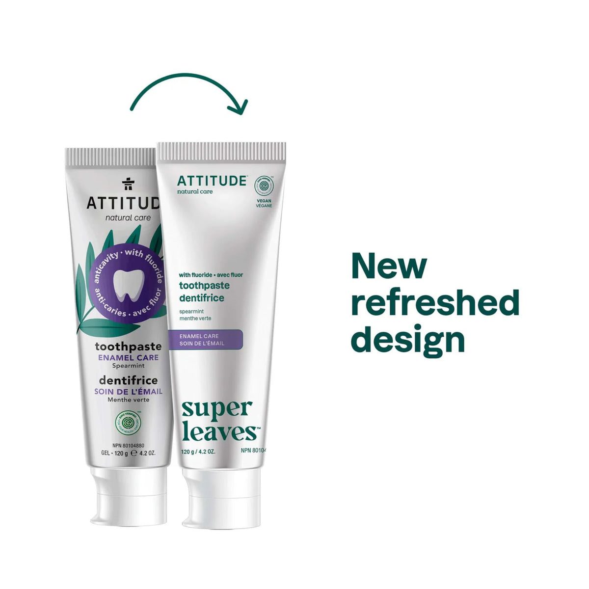 Attitude Toothpaste with Fluoride – Enamel Care Spearmint 120g
