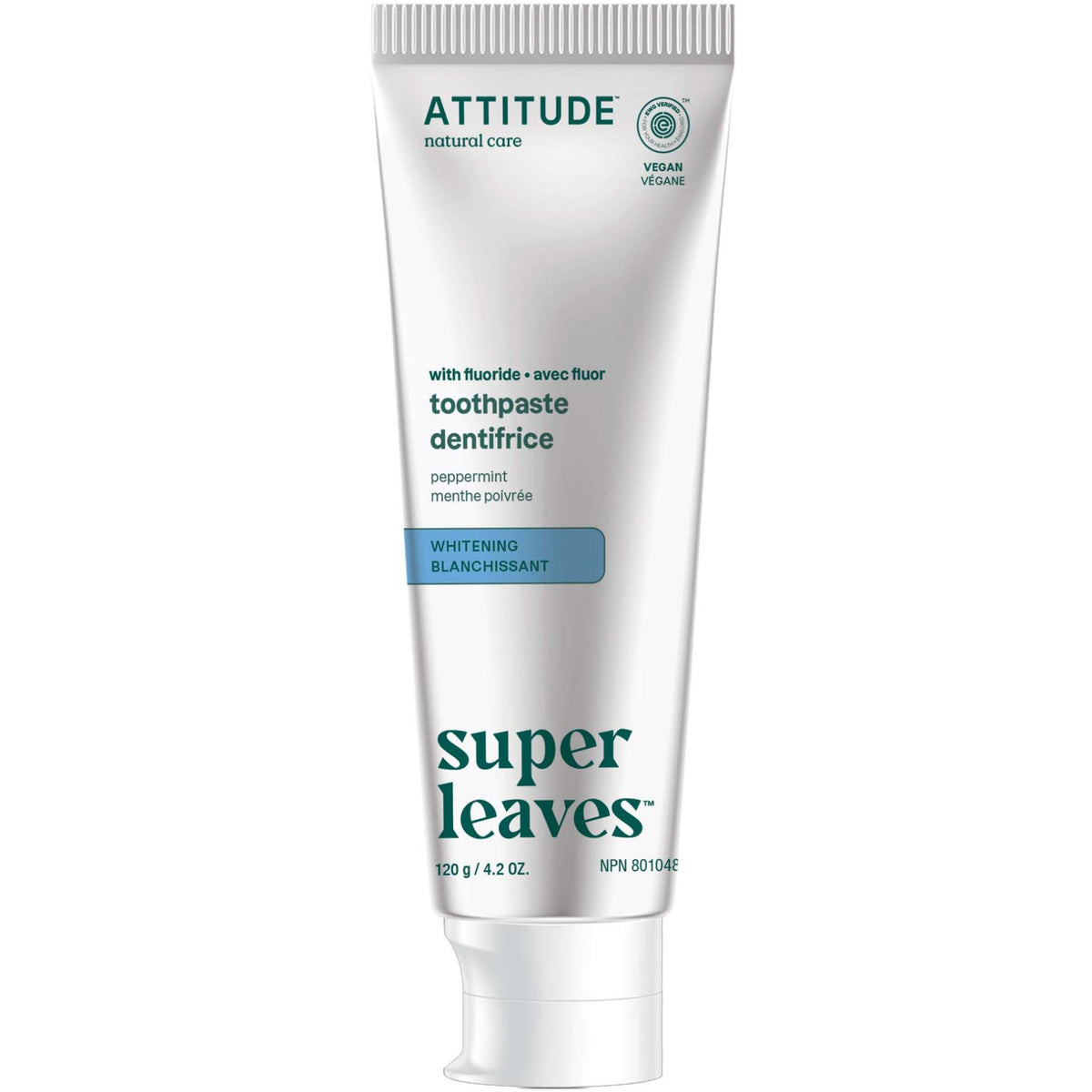 Attitude Toothpaste with Fluoride – Whitening Peppermint 120g