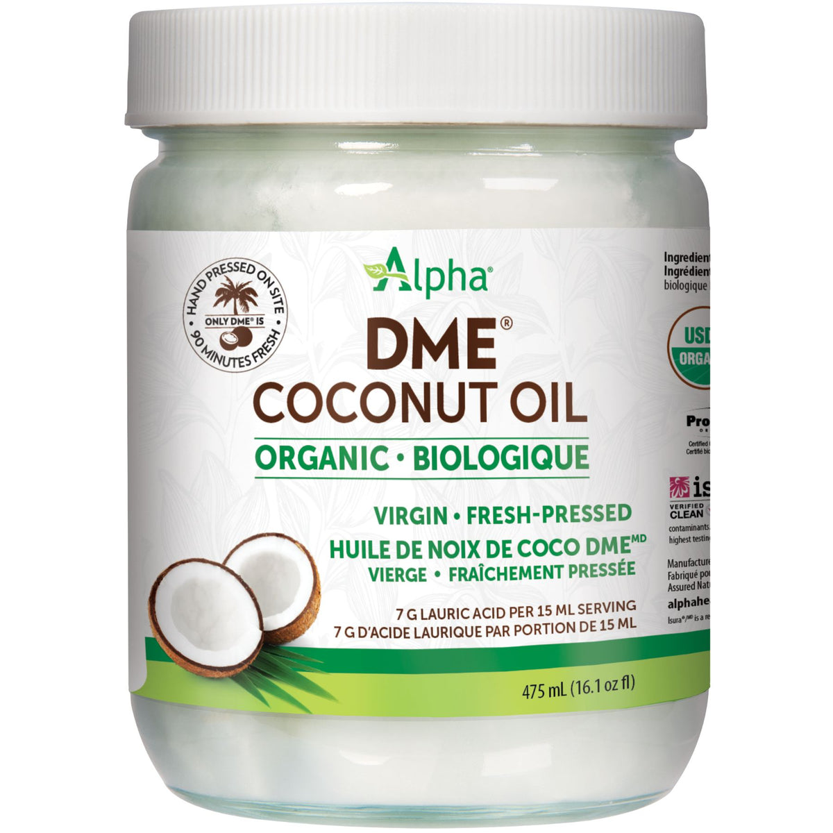 Alpha DME Organic Virgin Coconut Oil 475mL