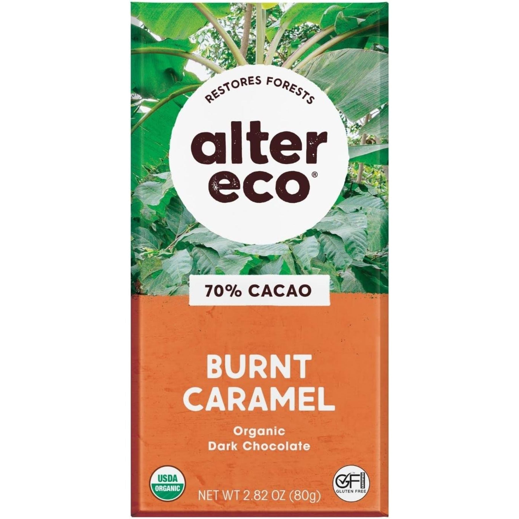 Alter Eco Organic Dark Chocolate Burnt Caramel Bar 80g