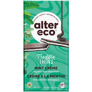 Alter Eco Organic Dark Chocolate Truffle Thins Mint Creme 84g