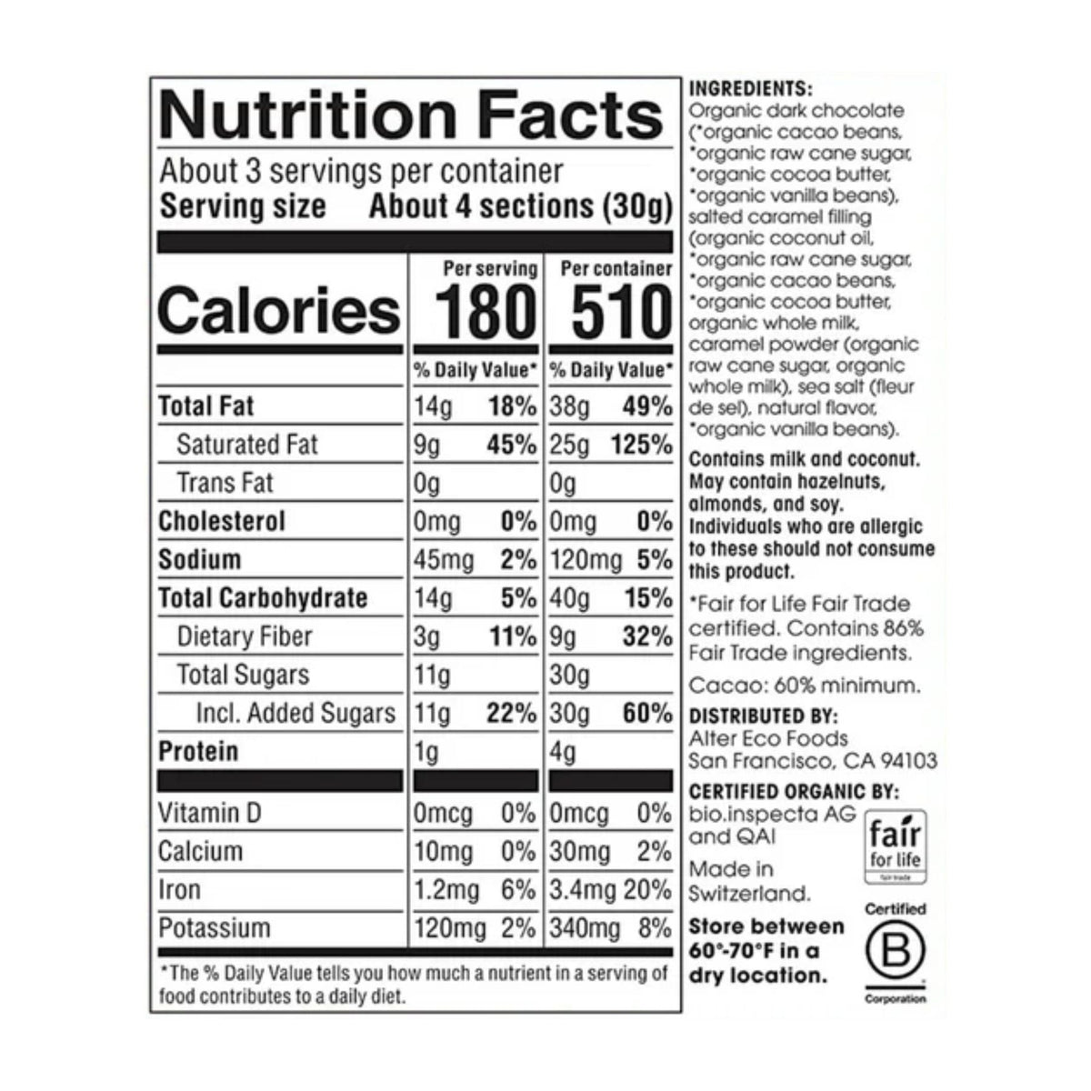 Alter Eco Organic Dark Chocolate Truffle Thins Salted Caramel 84g