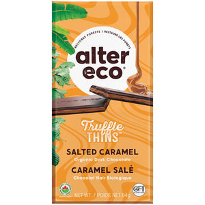 Alter Eco Organic Dark Chocolate Truffle Thins Salted Caramel 84g