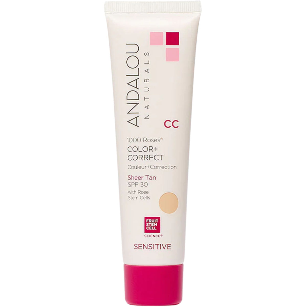 Andalou Sensitive 1000 Roses CC Color + Correct Sheer Tint SPF 30 - Tan 58mL