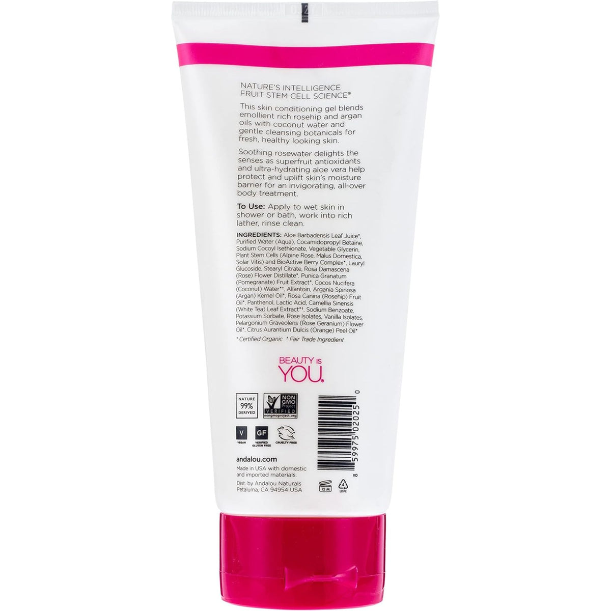 Andalou Sensitive 1000 Roses Soothing Shower Gel 251mL