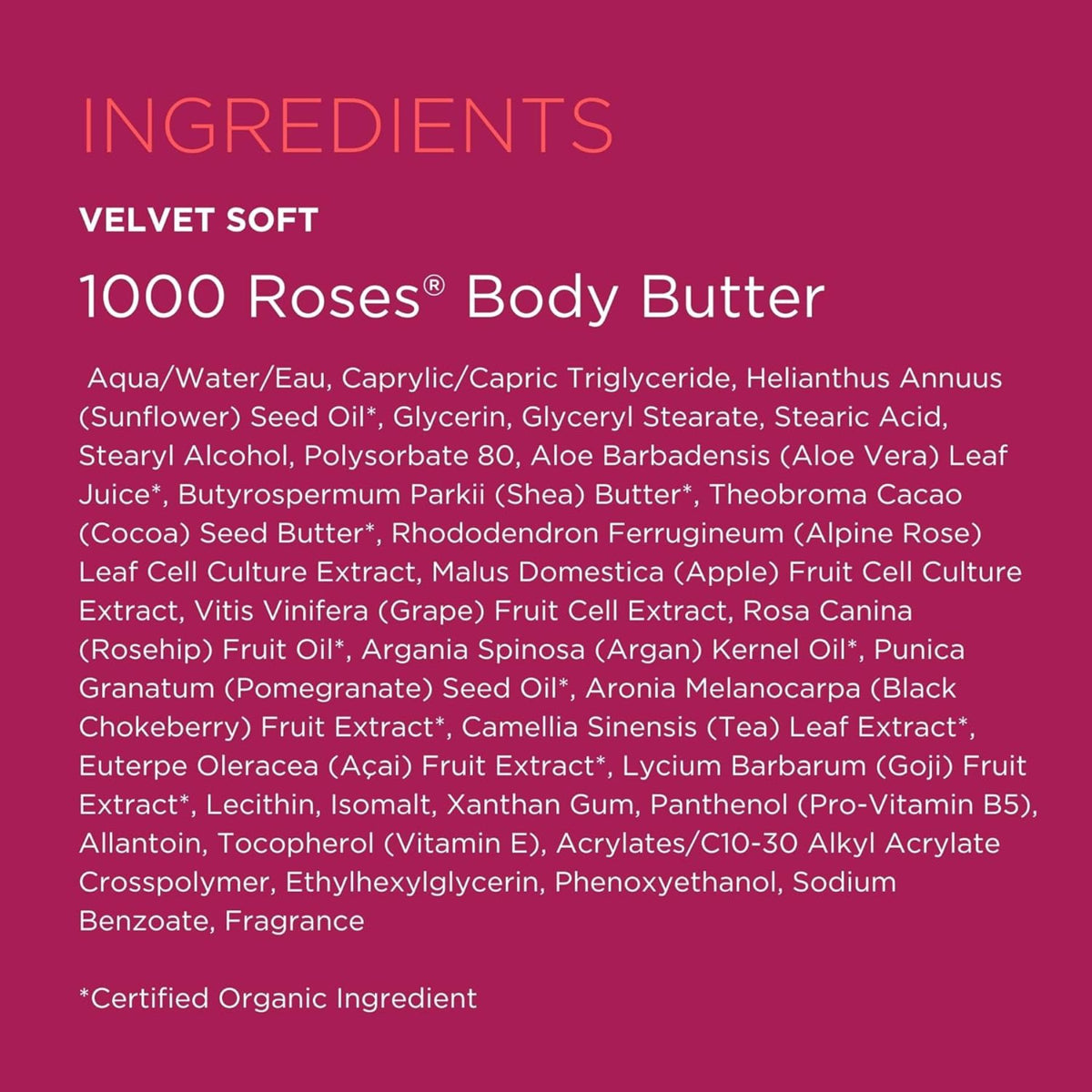 Andalou 1000 Roses Velvet Soft Body Butter 236mL
