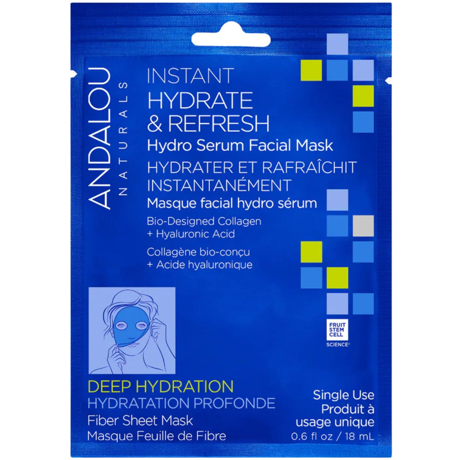 Andalou Deep Hydration Instant Hydrate & Refresh Sheet Mask 18mL