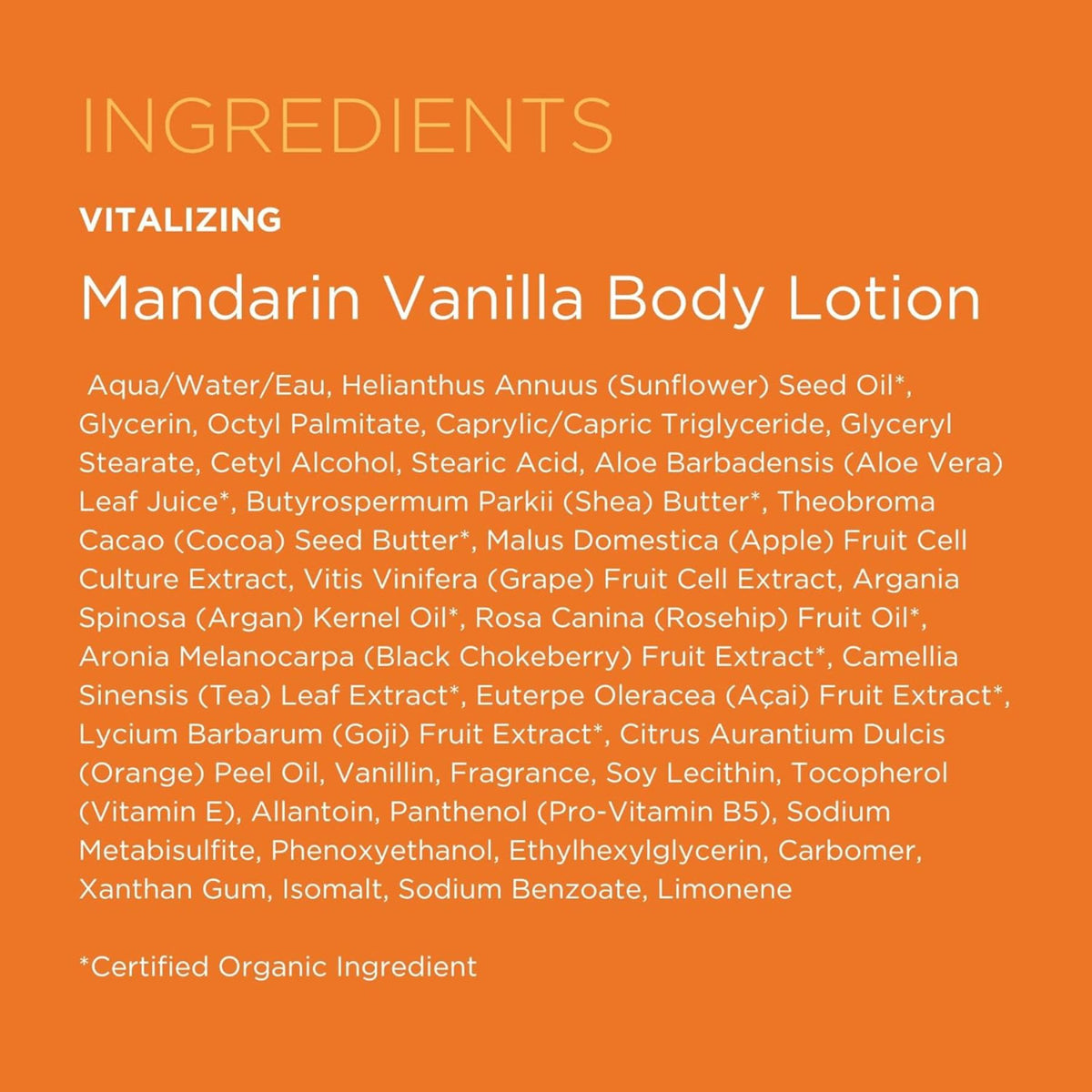 Andalou Mandarin Vanilla Vitalizing Body Lotion 236mL