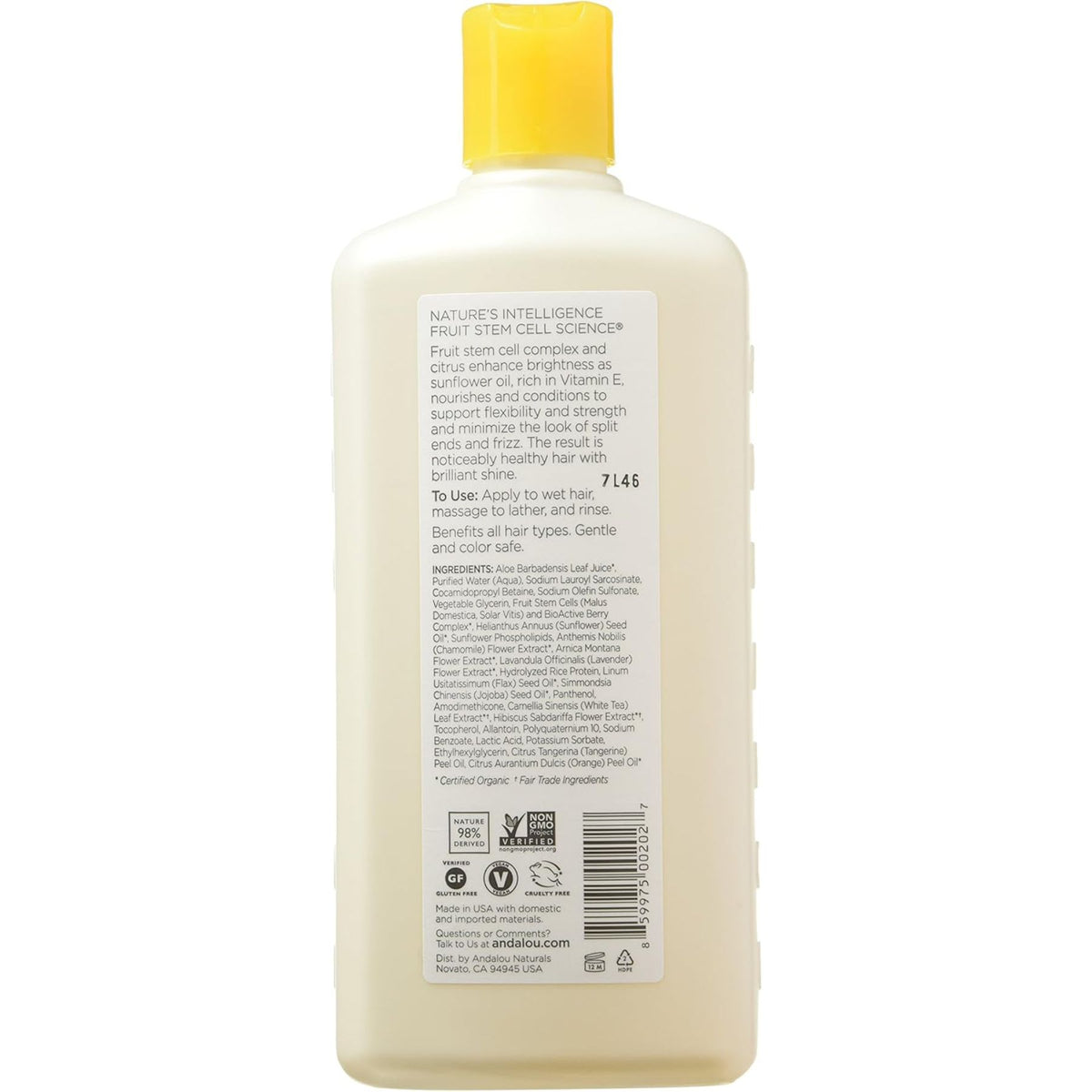 Andalou Sunflower & Citrus Brilliant Shine Shampoo 340mL