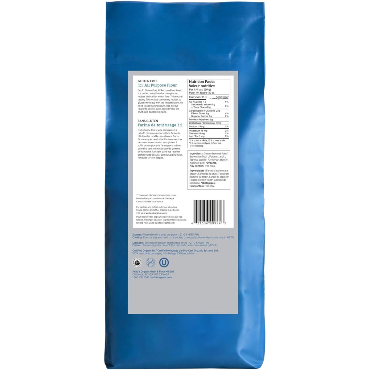 Anita's Organic Gluten Free 1:1 Baking Flour 1kg