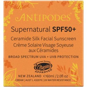 Antipodes Supernatural SPF50+ Ceramide Silk Facial Sunscreen 60mL