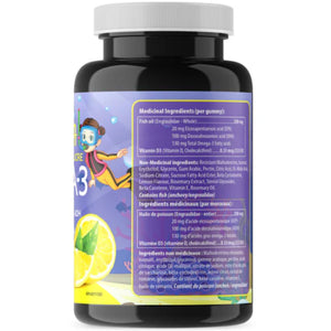 AquaOmega Kids Omega-3 High DHA Gummies Lemon 60s