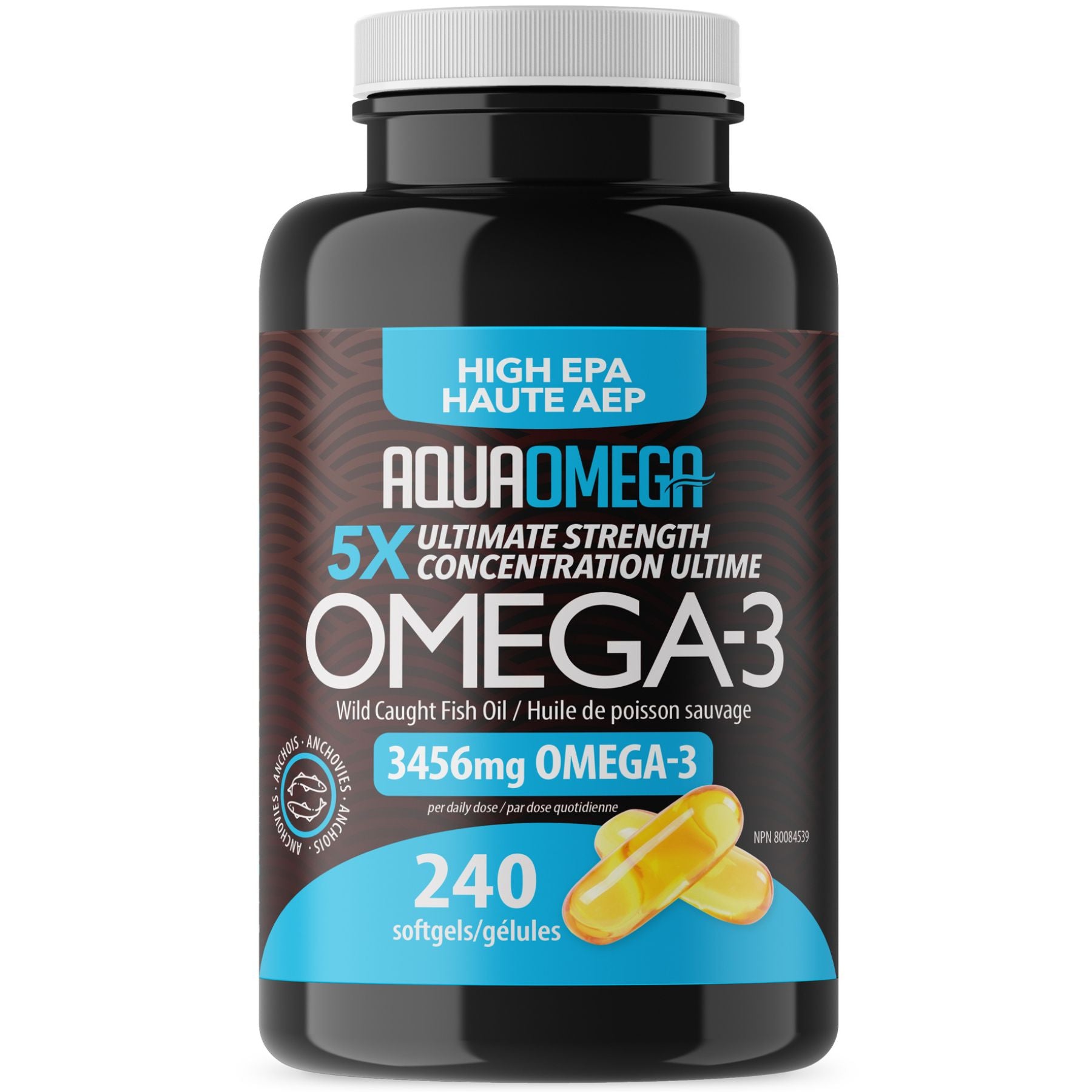 AquaOmega 5X Ultimate Strength EPA Omega-3 Softgels 240s