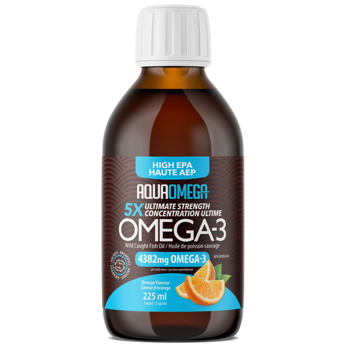 AquaOmega 5X Ultimate Strength EPA Omega-3 Orange 225mL