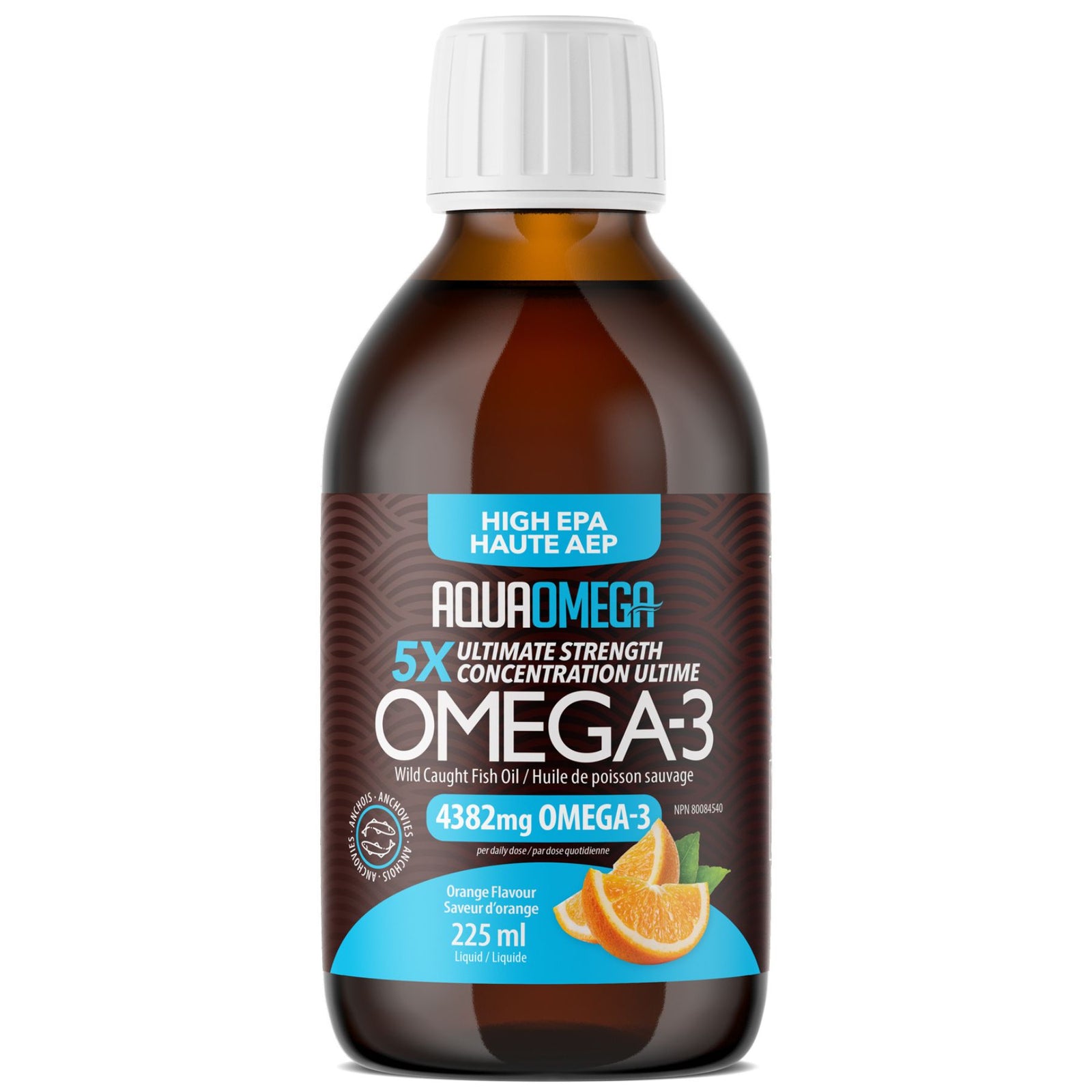 AquaOmega 5X Ultimate Strength EPA Omega-3 Orange 225mL