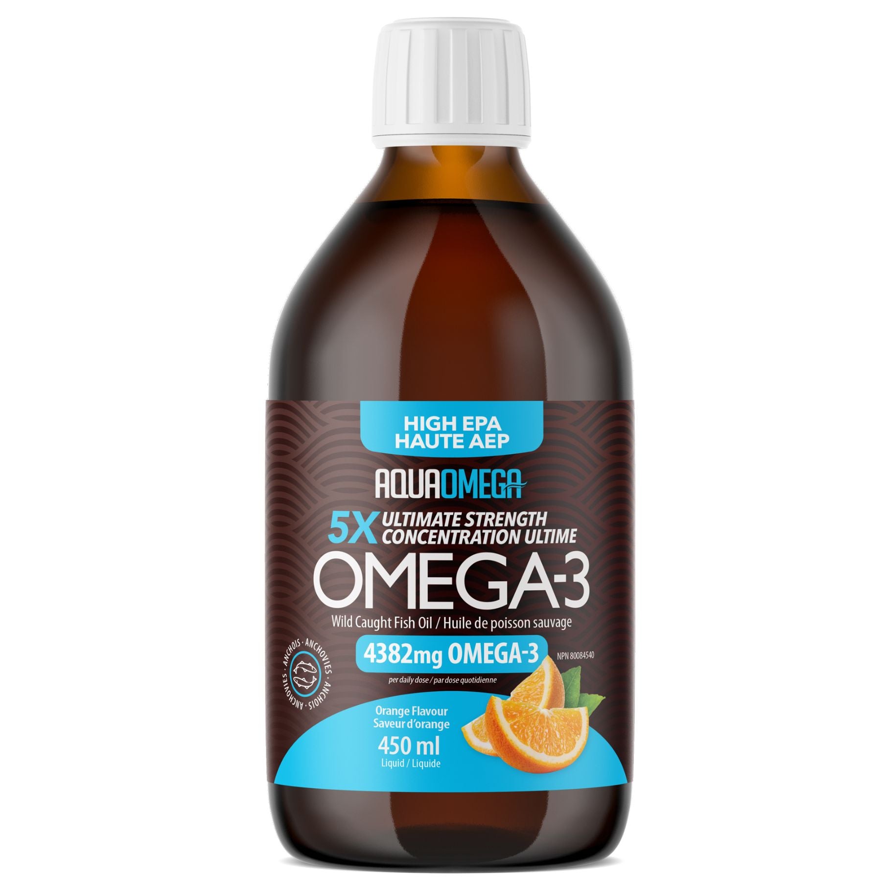 AquaOmega 5X Ultimate Strength EPA Omega-3 Orange 450ml