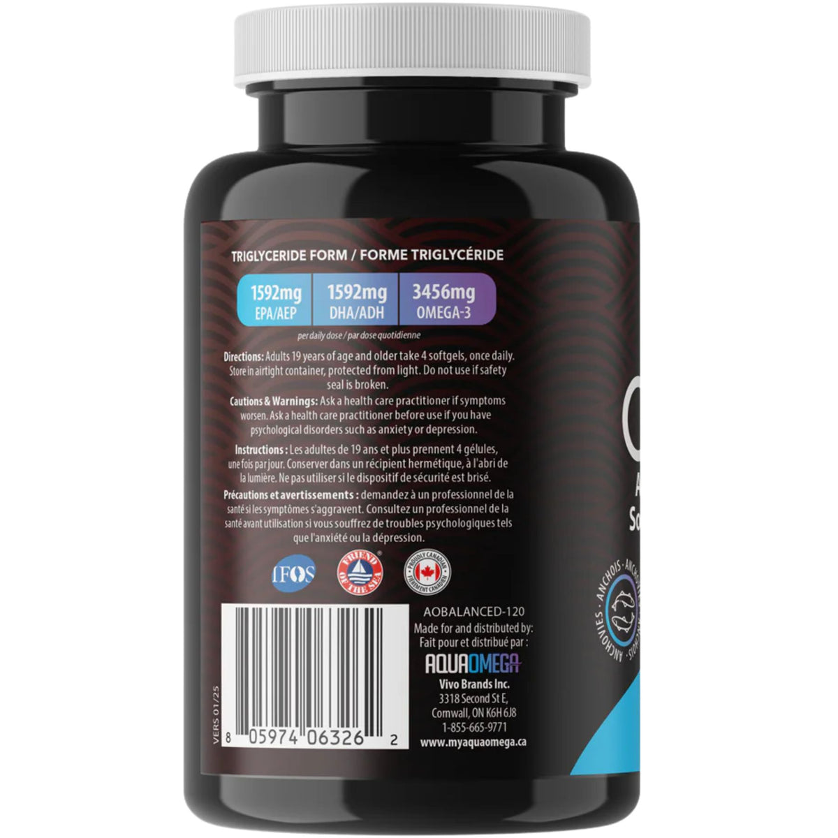 AquaOmega Balanced Balanced Arthritis & Brain Support Omega-3 Softgels 120s