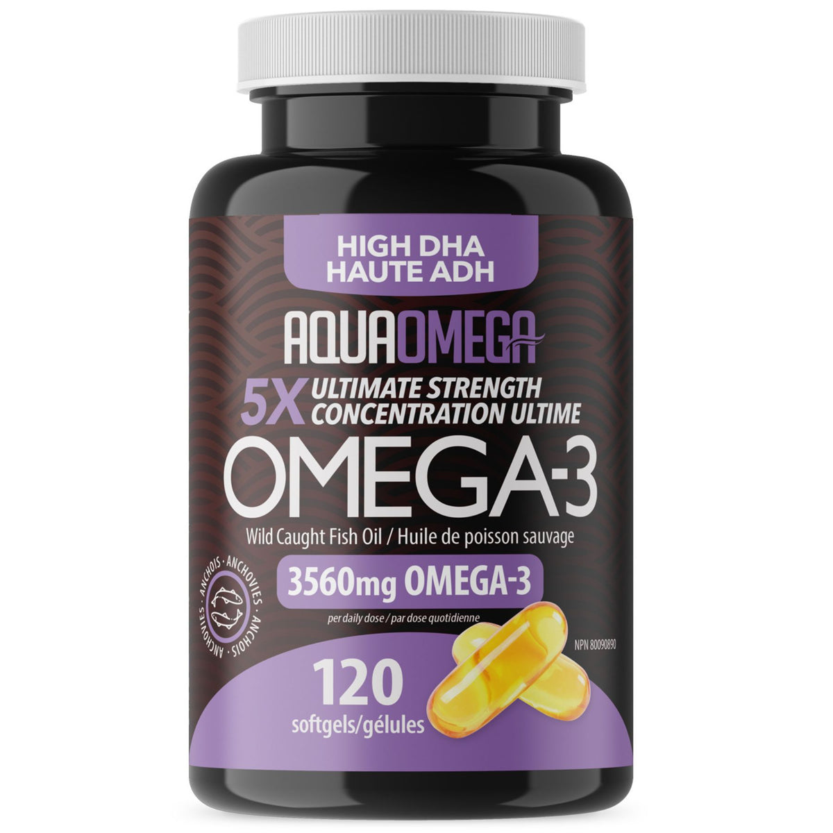 AquaOmega 5X Ultimate Strength DHA Softgels 120s