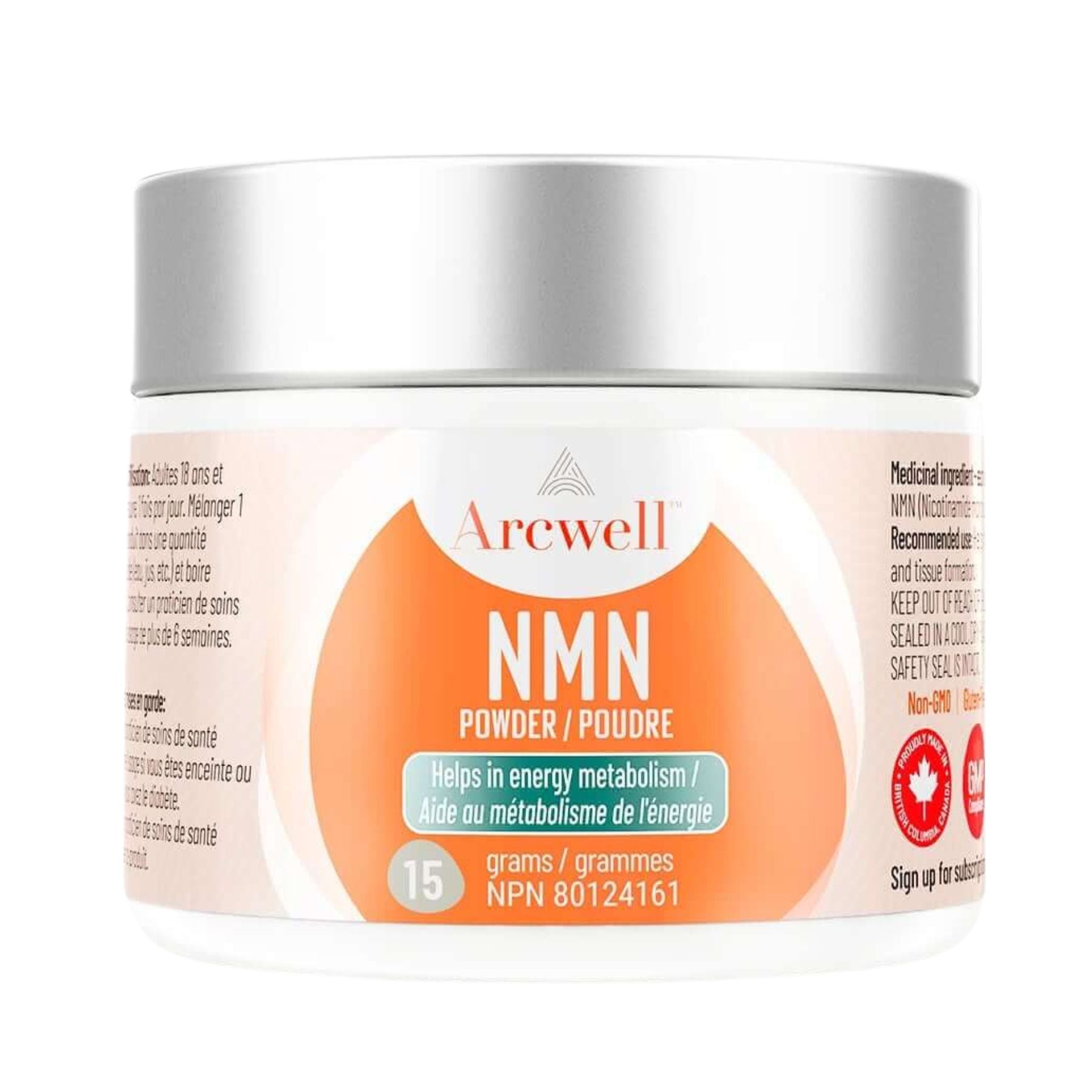 Nmn Powder Labels Arcwell Micronized NMN (Nicotinamide Mononucleotide) Powder 15g ...