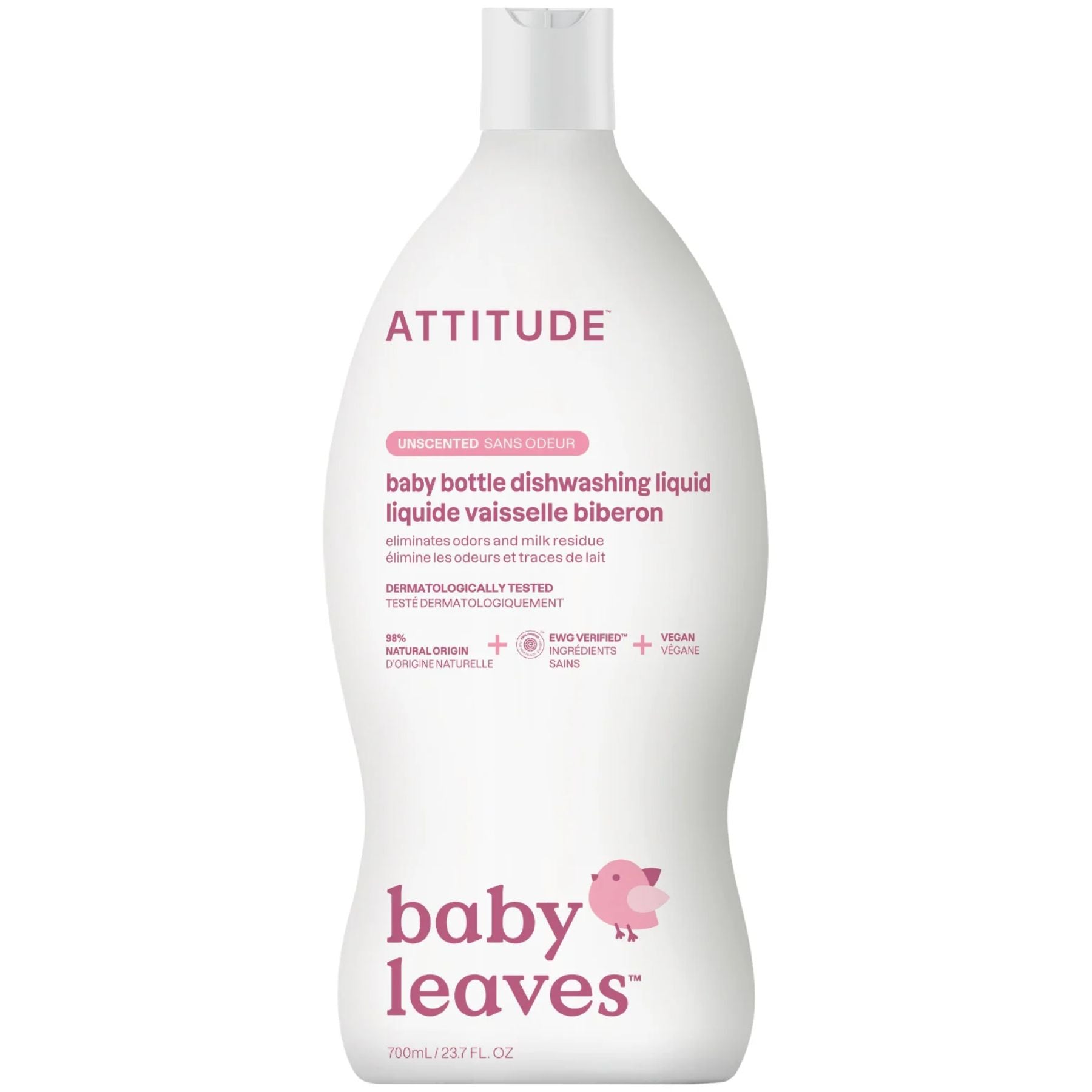 Attitude Nature+ Baby Bottle Dishwashing Liquid Unscented 700ml