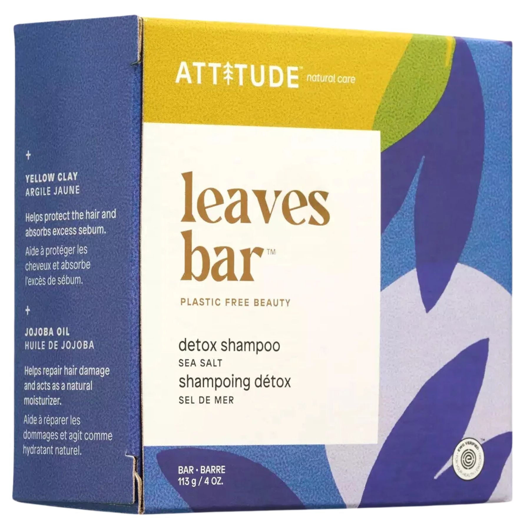 Attitude Leaves Bar Detox Shampoo Bar - Sea Salt 113g