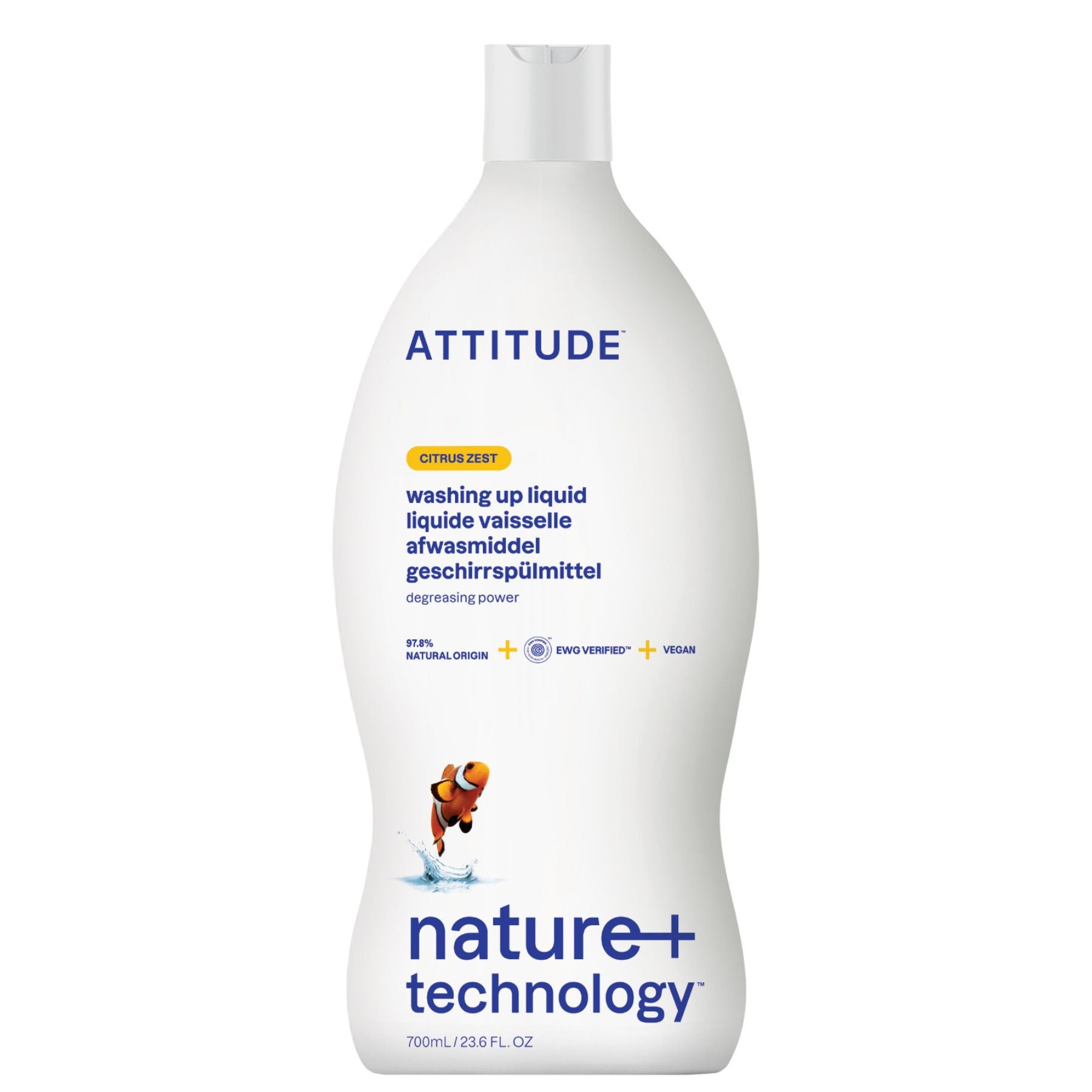 Attitude Nature+ Dishwashing Liquid Citrus Zest 700ml