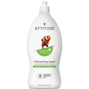 Attitude Nature+ Natural Dish Soap - Green Apple & Basil 700ml