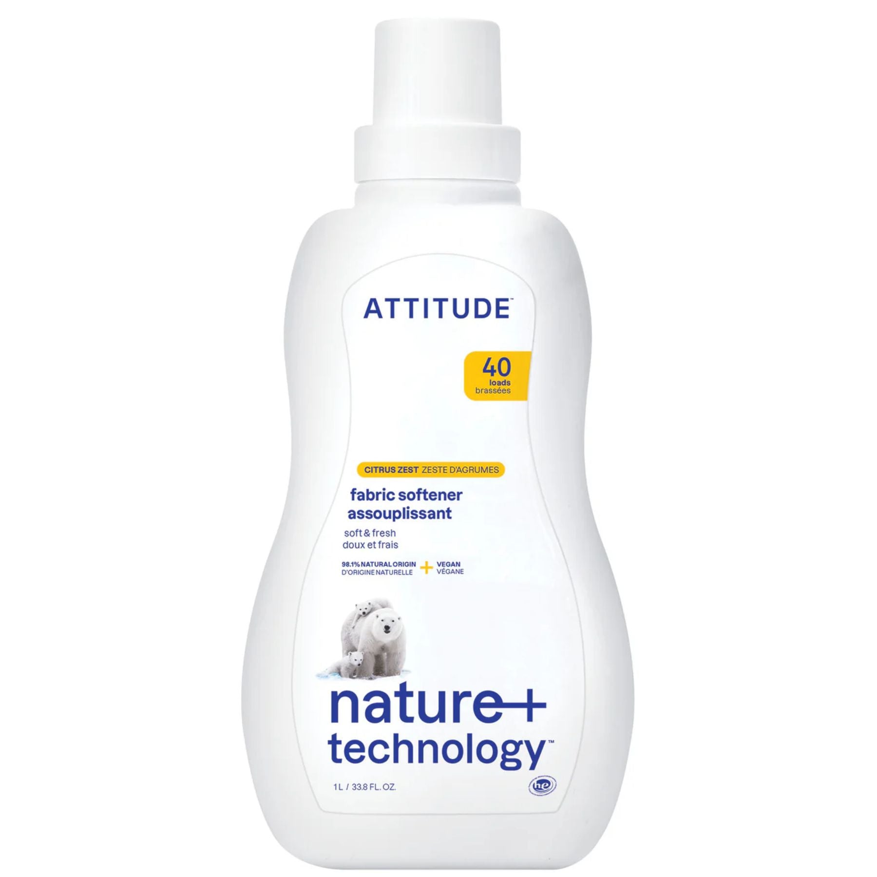 Attitude Nature+ Fabric Softener Citrus Zest 1L