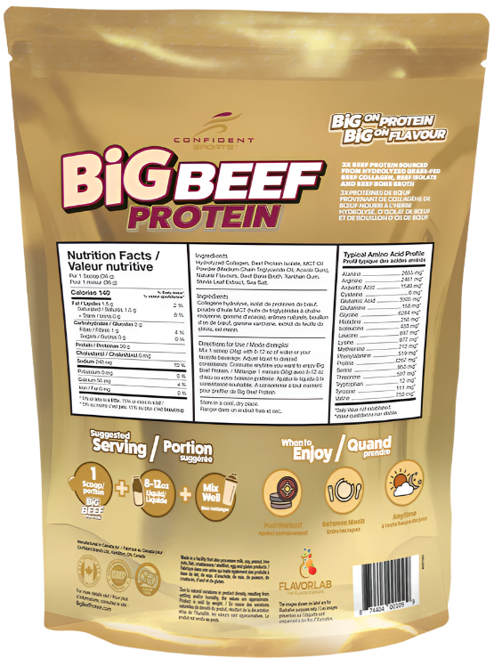 Confident Sport Beef Protein - Vanilla 907g